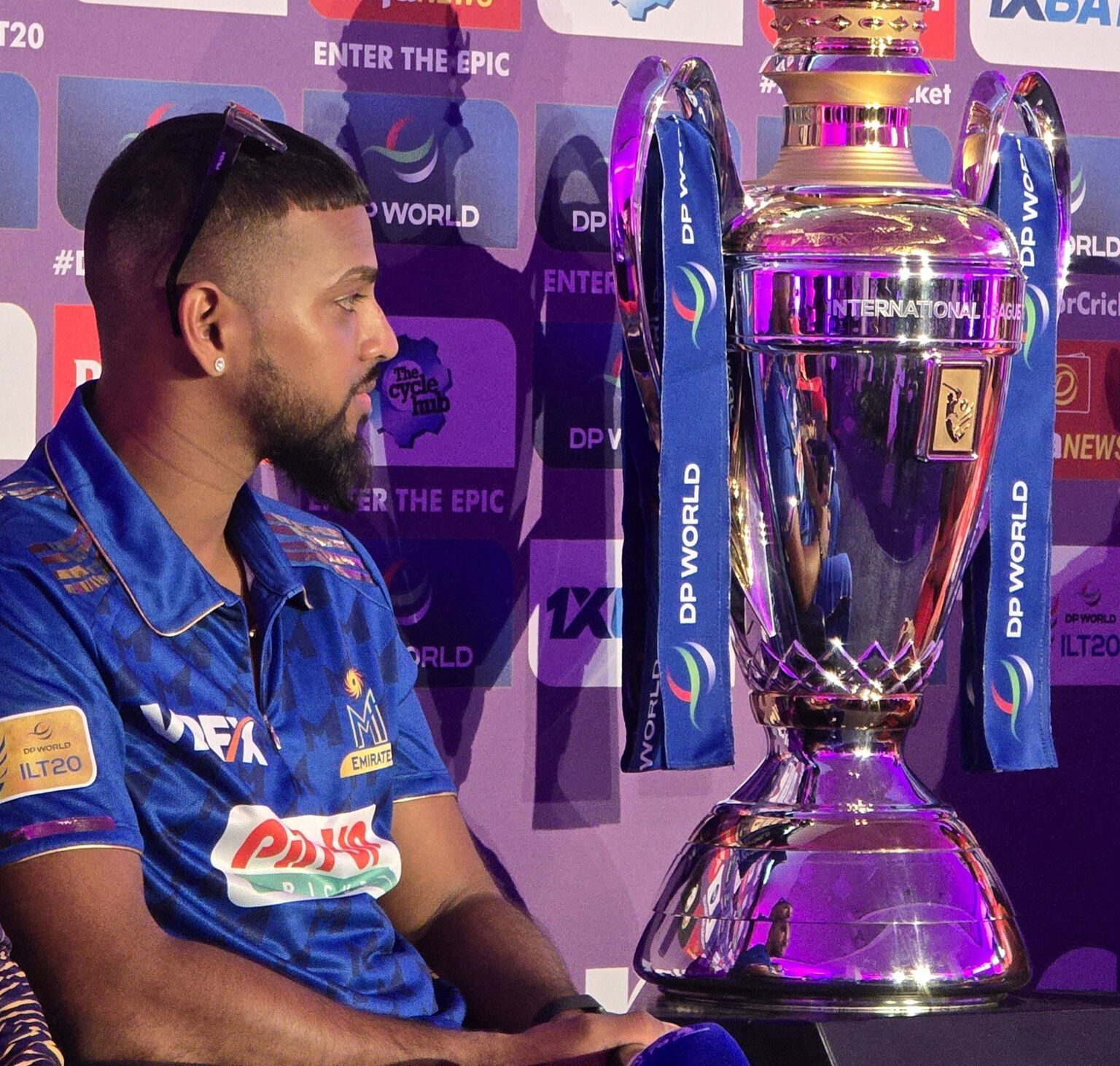 Nicholas Pooran with the trophy. (Credits: MI Emirates X)