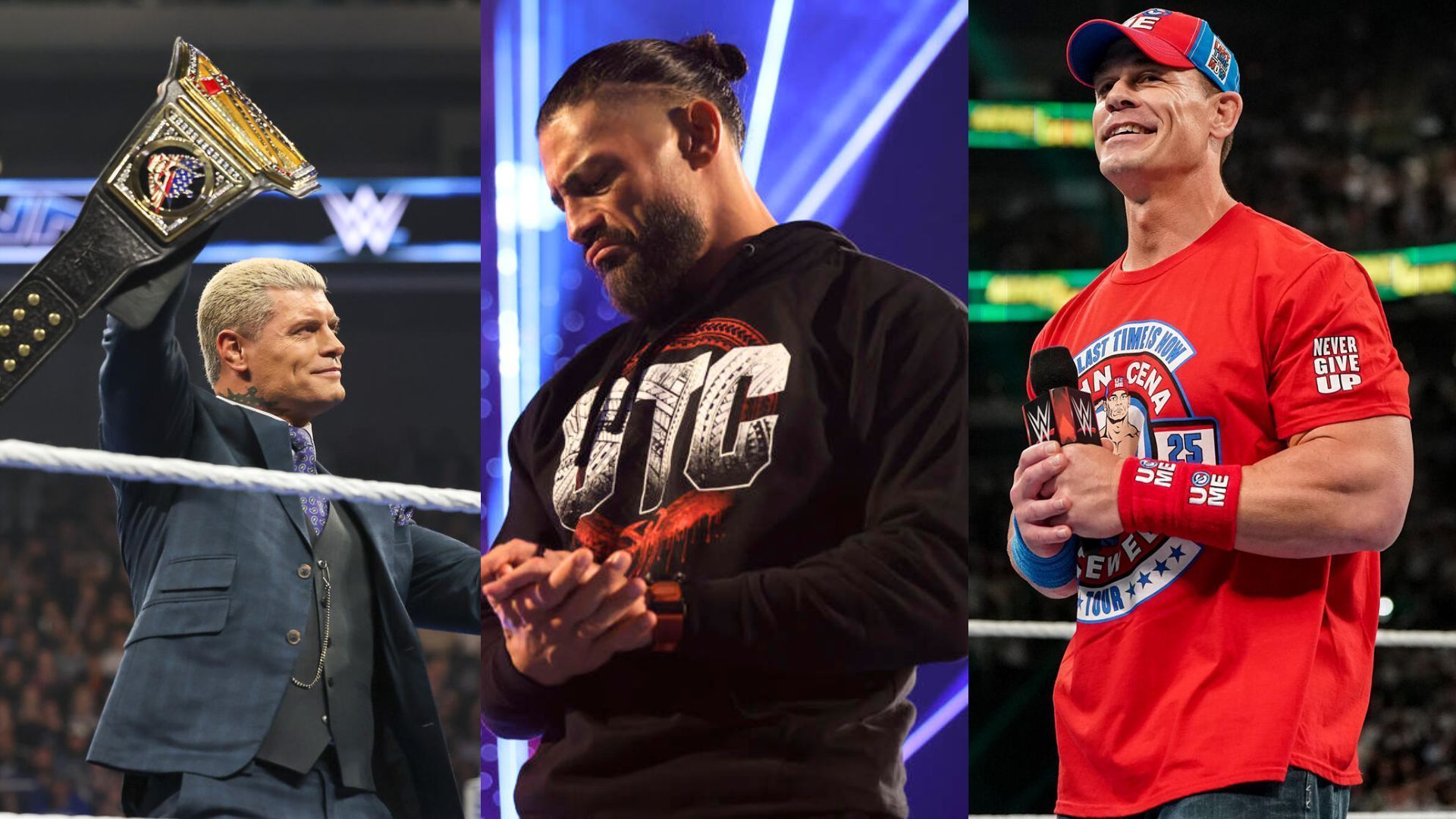 Cody Rhodes, Roman Reigns and John Cena are three of WWE