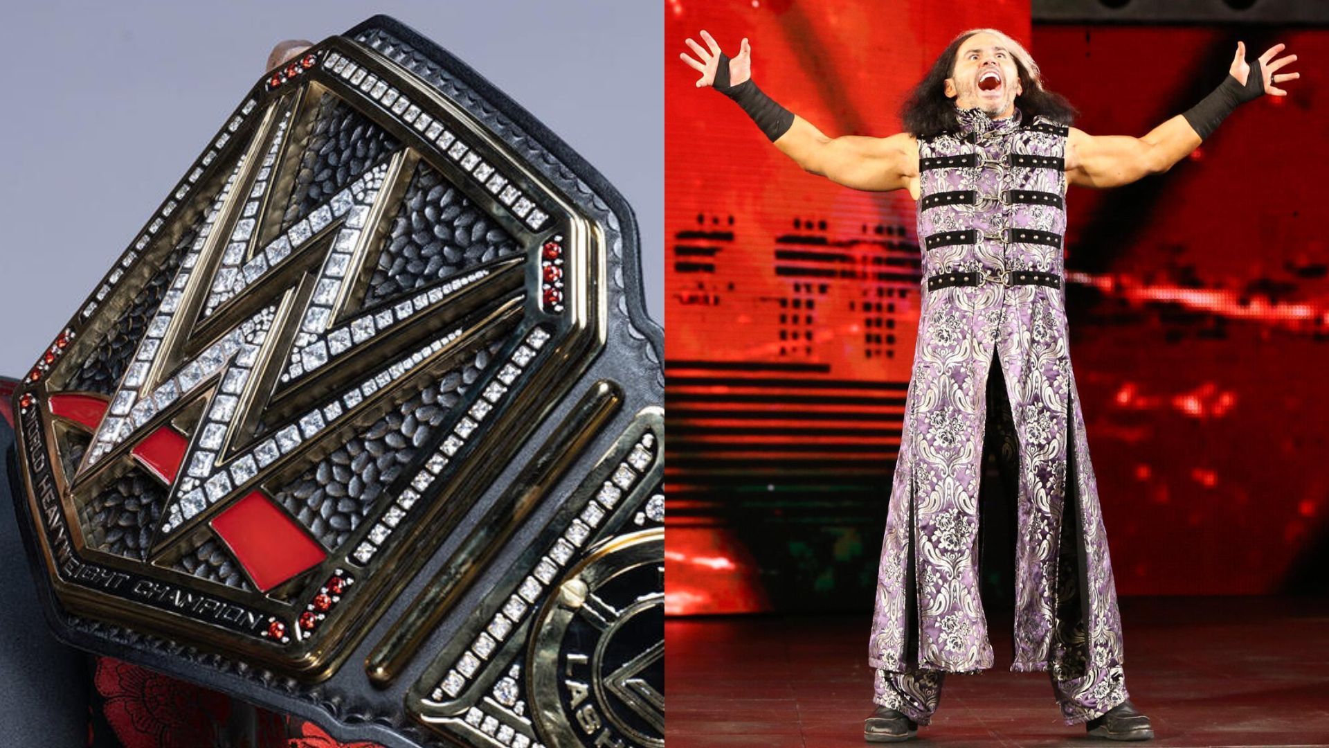 WWE Title (left), Matt Hardy (right). [Images via: WWE.com]