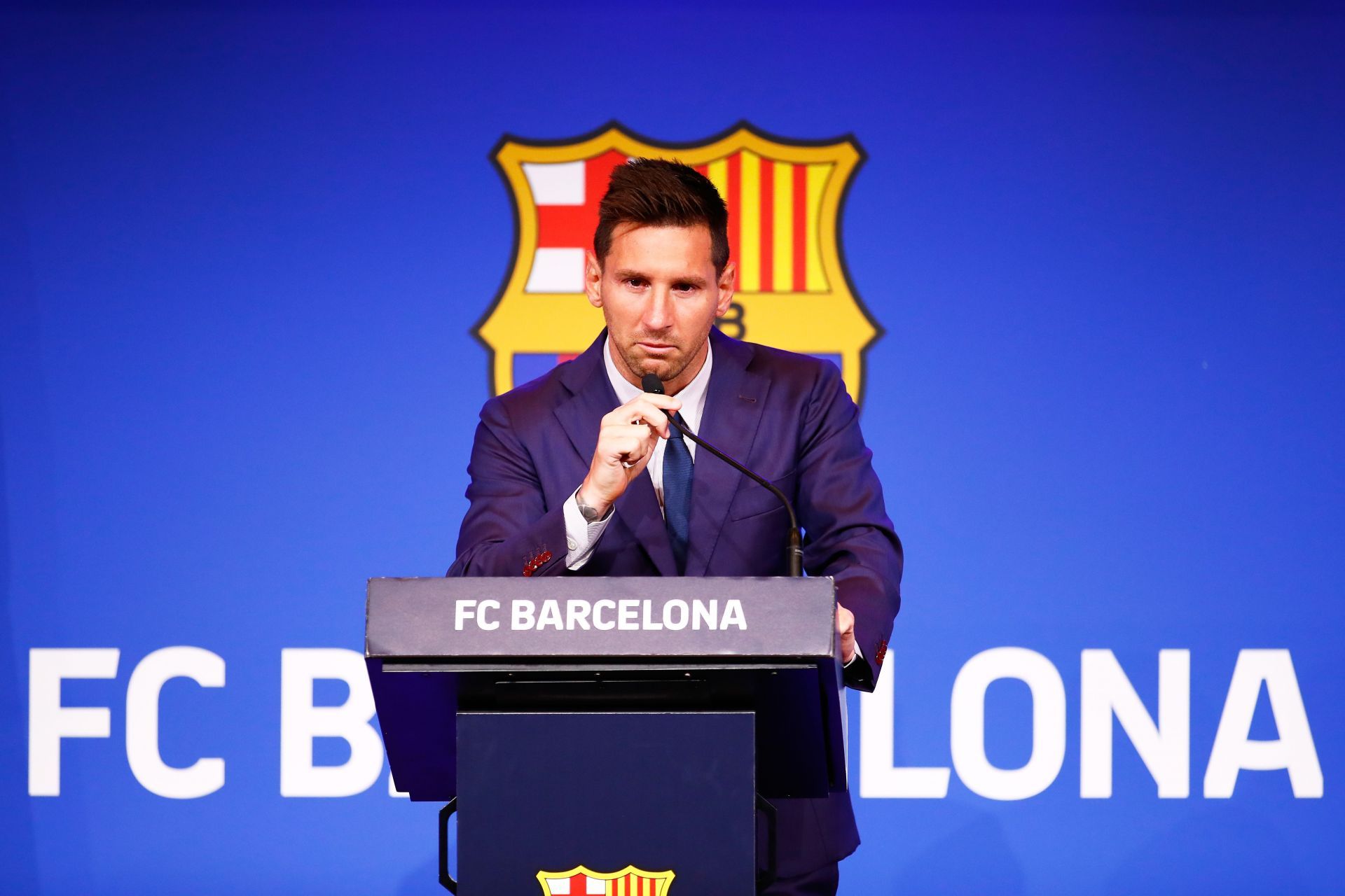 Lionel Messi&#039;s Last Press Conference with Barcelona - Source: Getty