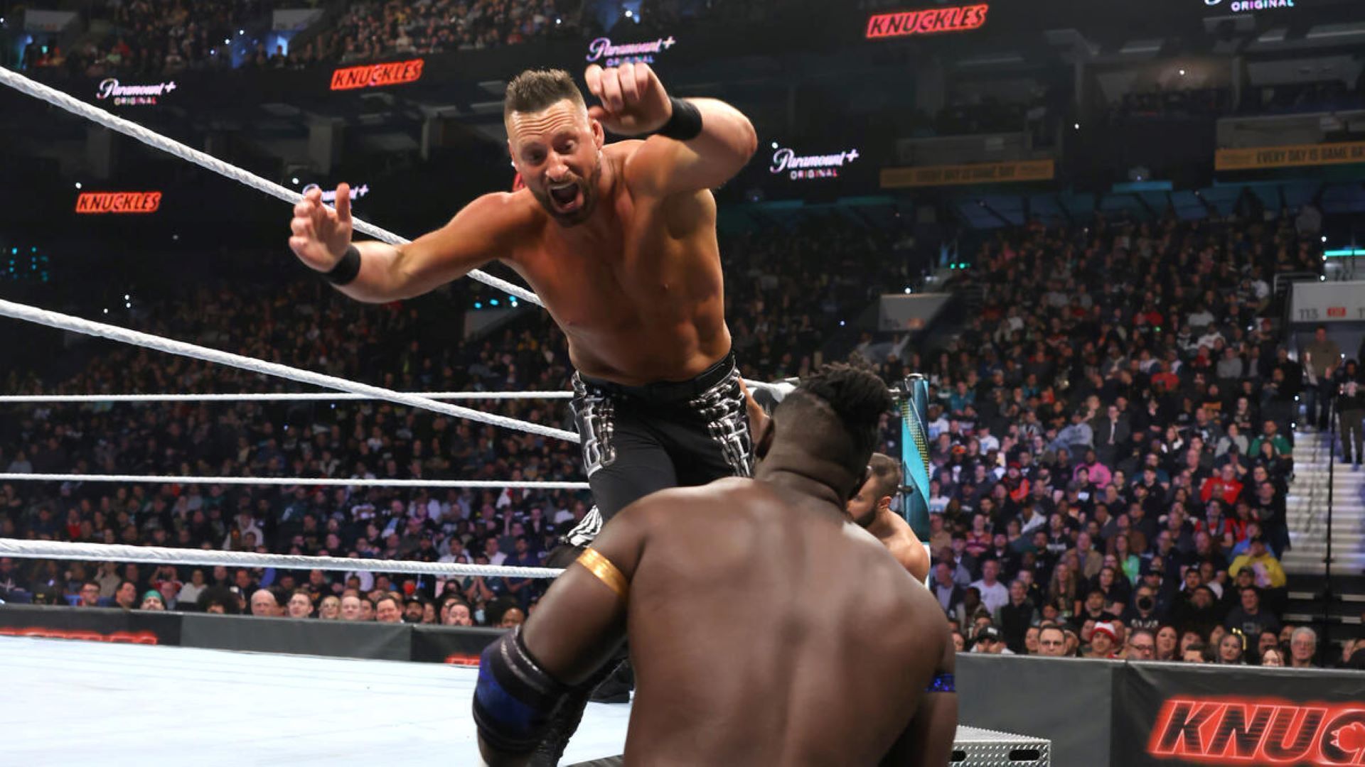 Dijak won NXT Match of 2024 for his efforts against Oba Femi and Josh Briggs at Stand &amp; Deliver. (Image Credit: WWE.com).