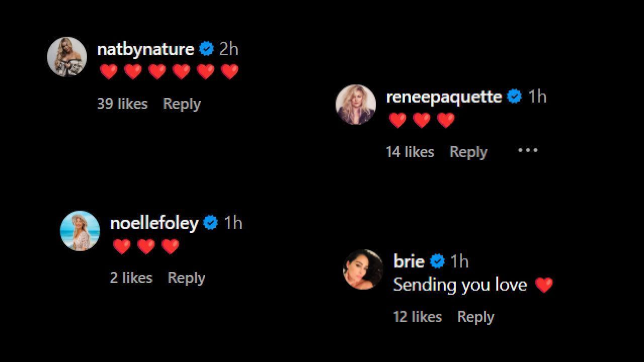 Stars comment on Lana&#039;s post (via Instagram)