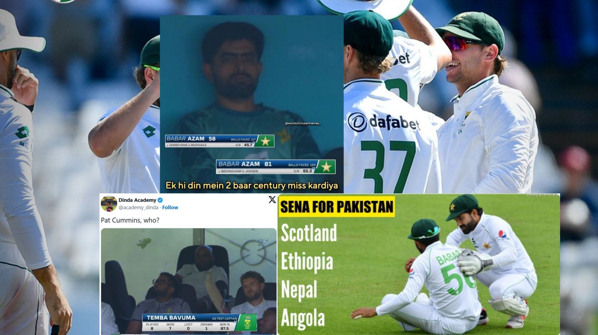 “SENA for Pakistan: Scotland, Ethiopia, Nepal, Angola”- Top 10 funny memes as South Africa whitewash Pakistan in Test series 2024-25