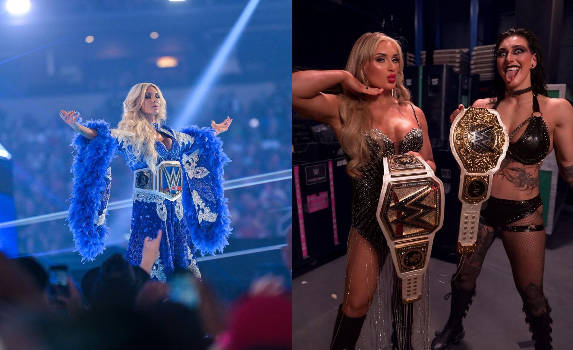 WWE में शार्लेट फ्लेयर की वापसी के मिले संकेत (Photo: WWE.com &amp; Rhea Ripley Instagram)