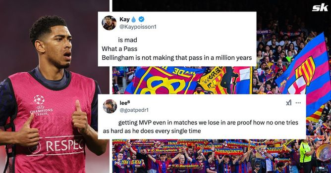 "Bellingham is not making that pass in a million years", "Bums letting him down" - Fans in awe of Barcelona star despite 1-1 draw against Getafe