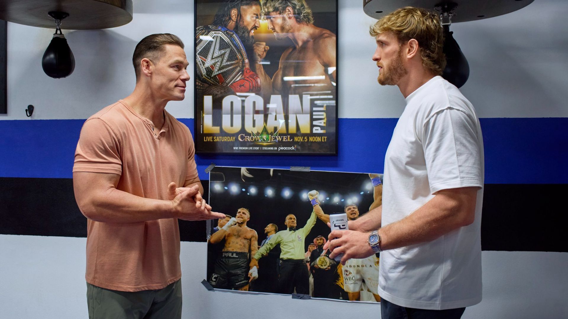 John Cena and Logan Paul at the latter