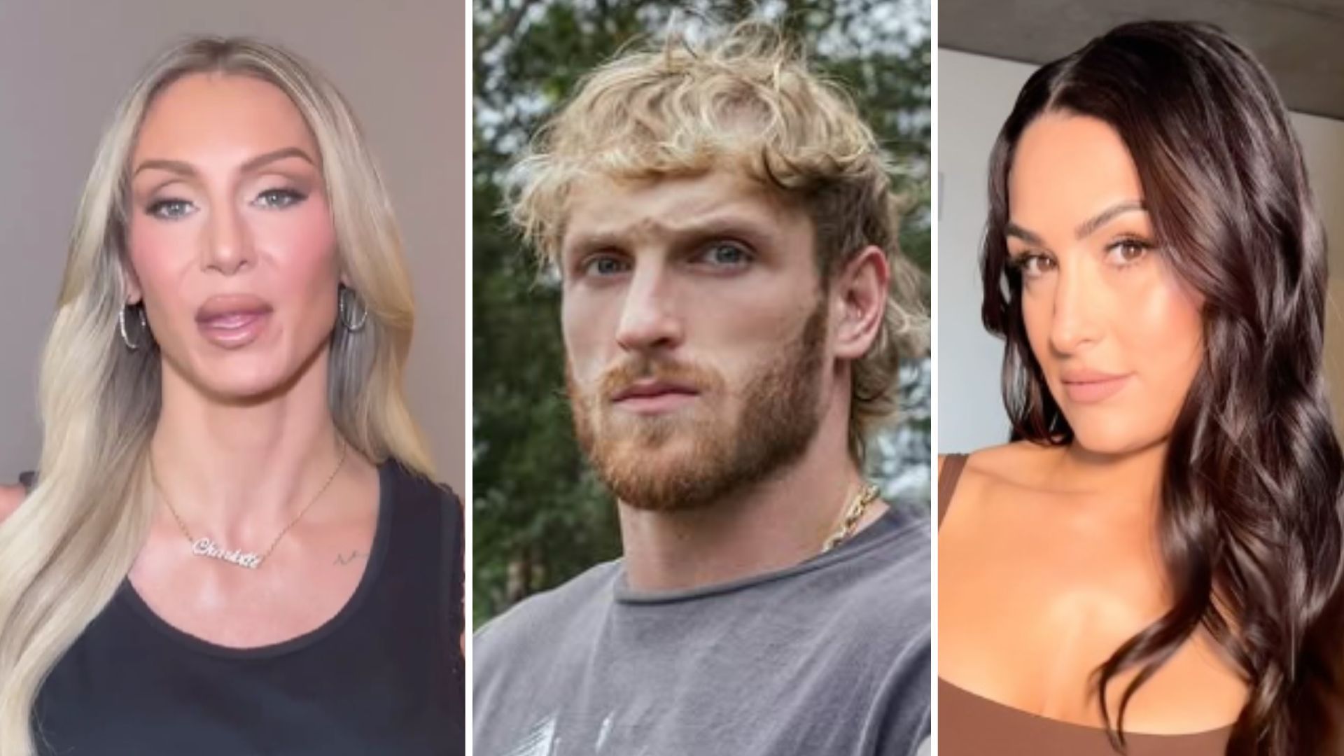 Charlotte Flair (left), Logan Paul (middle), Nikki Bella (right) [Image credits: stars