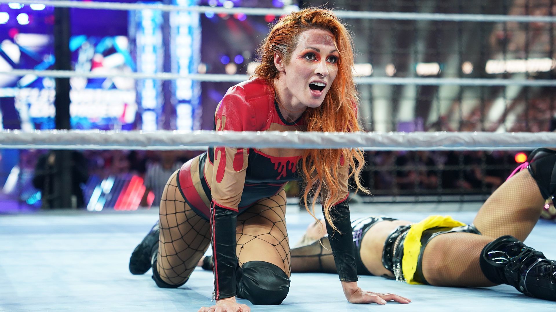 Becky Lynch in action at WWE Elimination Chamber