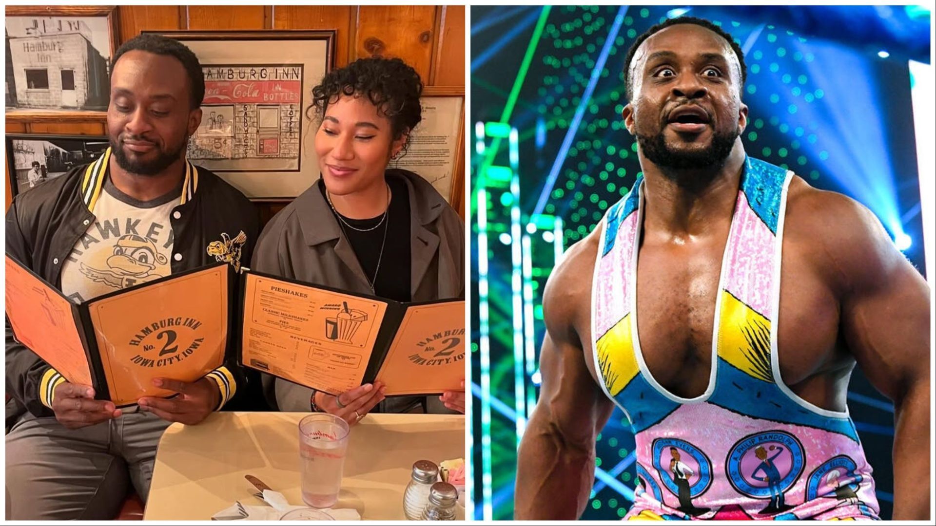 Big E is in a relationship with Kris Yim. (Photos: @wwebige on IG and WWE.com)