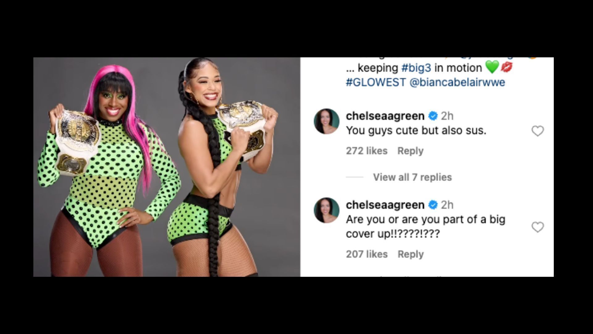 Chelsea Green makes an interesting comment ahead of RAW. [Image credit: Screenshot from Naomi&#039;s Instagram]