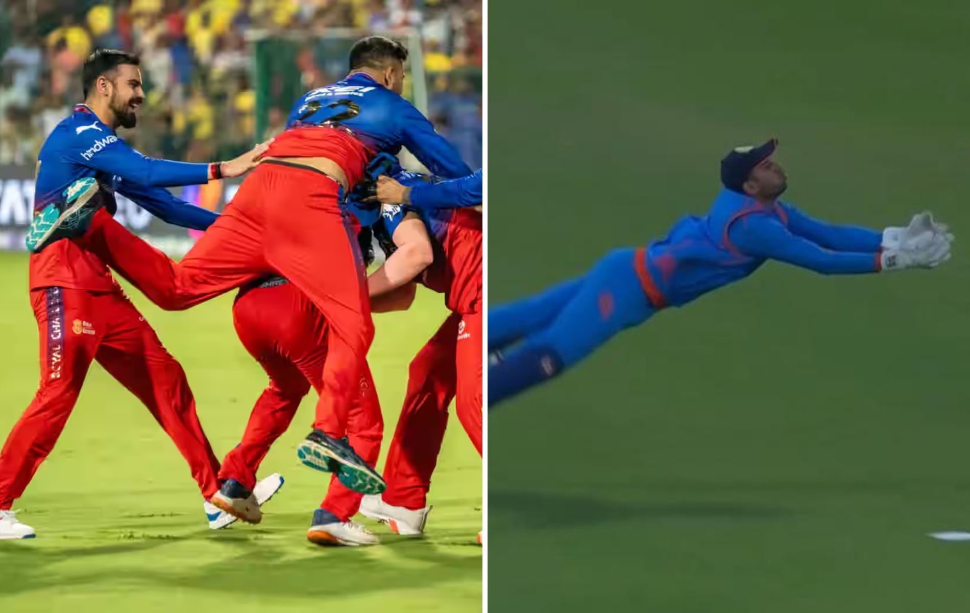 Jitesh Sharma (right) took a brilliant catch to dismiss Ruturaj Gaikwad in Vijay Hazare Trophy 2024-25 semifinal. (Pics: IPLT20.com/Instagram/ndiancricketteam).