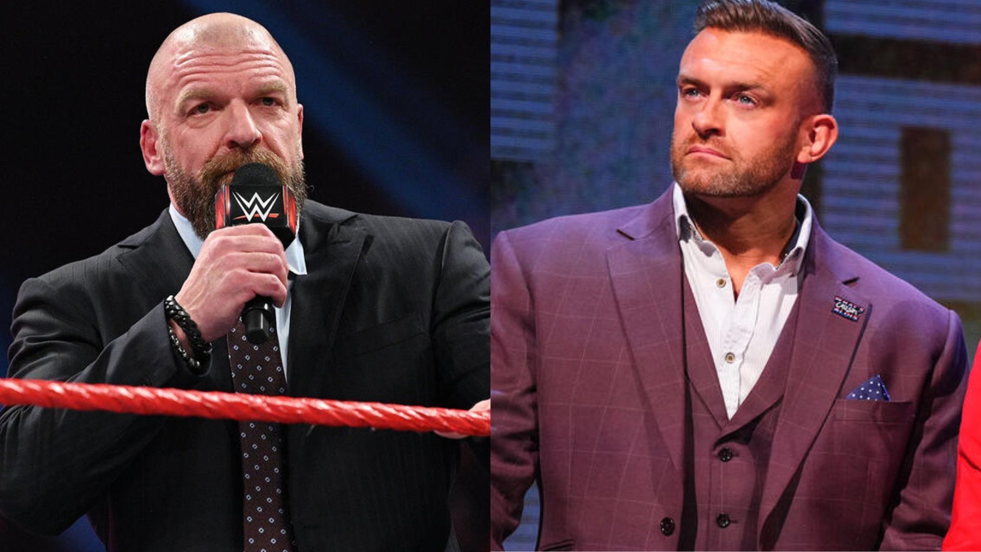 Triple H on the left and Nick Aldis on the right (Image Credits: WWE.com)