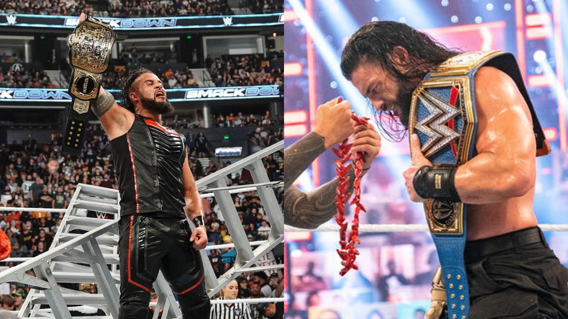 Tama Tonga (left), Roman Reigns (right) (Image Credits: WWE.com)