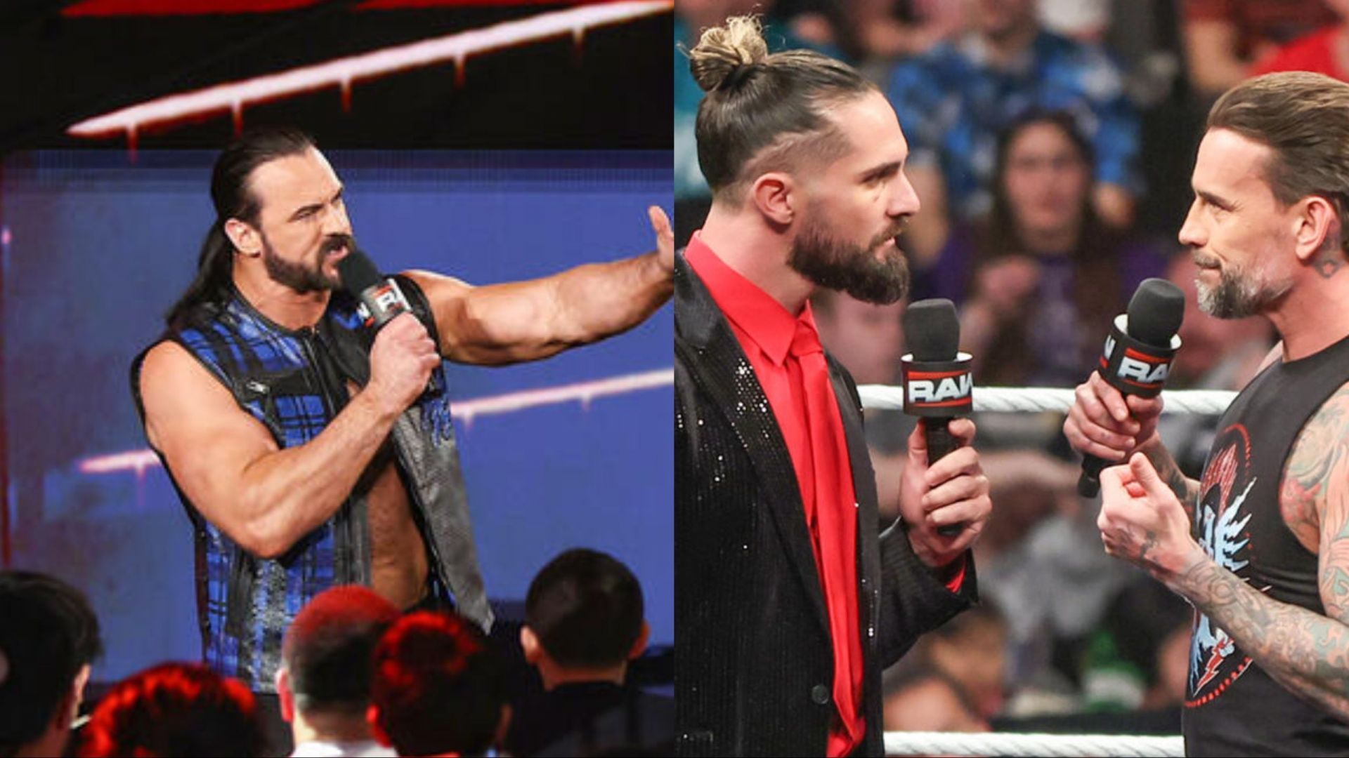 RAW superstars Drew McIntyre, Seth Rollins &amp; CM Punk (Photo credit: WWE.com)