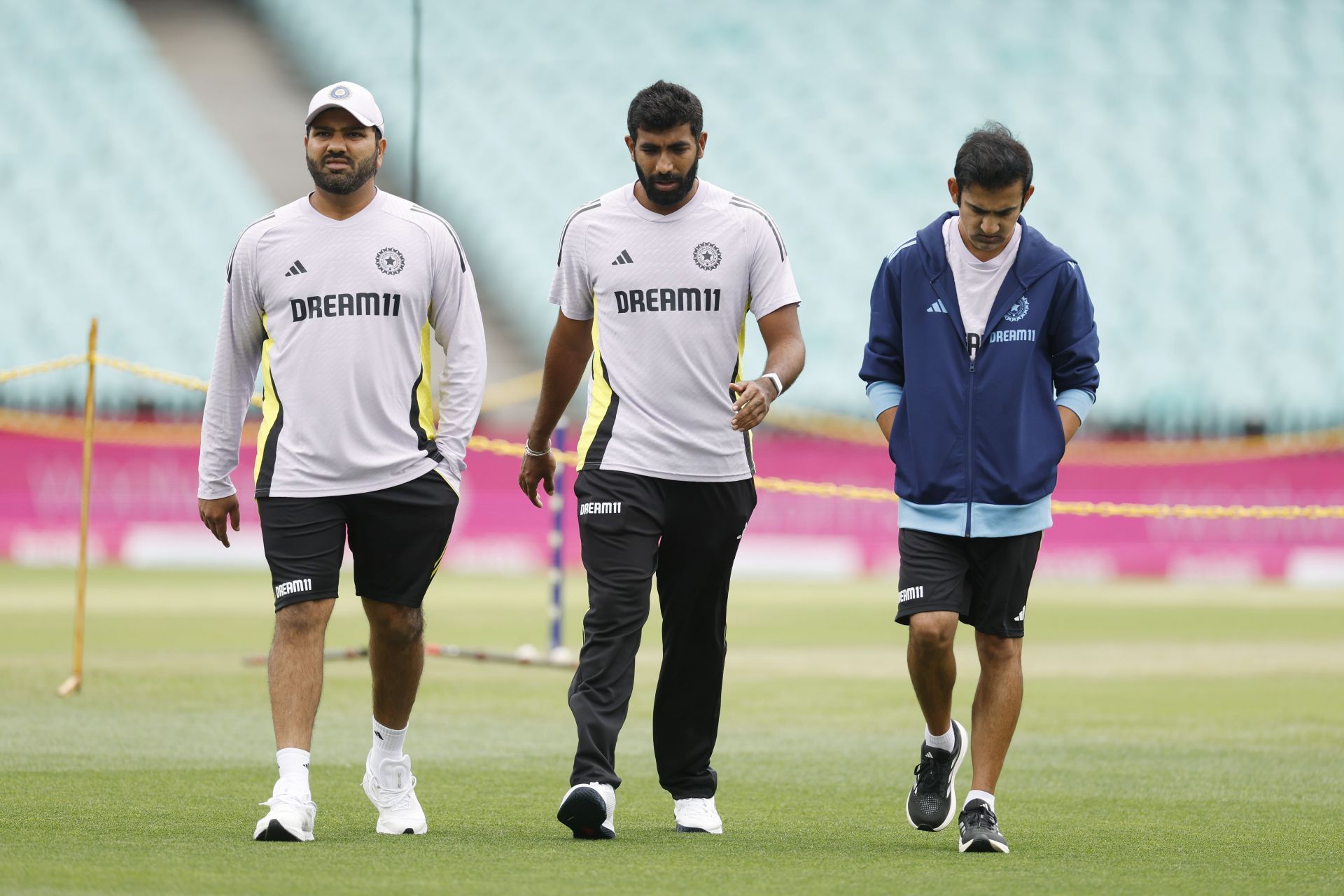 Gautam Gambhir (right) came for the pre-match press conference instead of Rohit Sharma. [P/C: Getty]