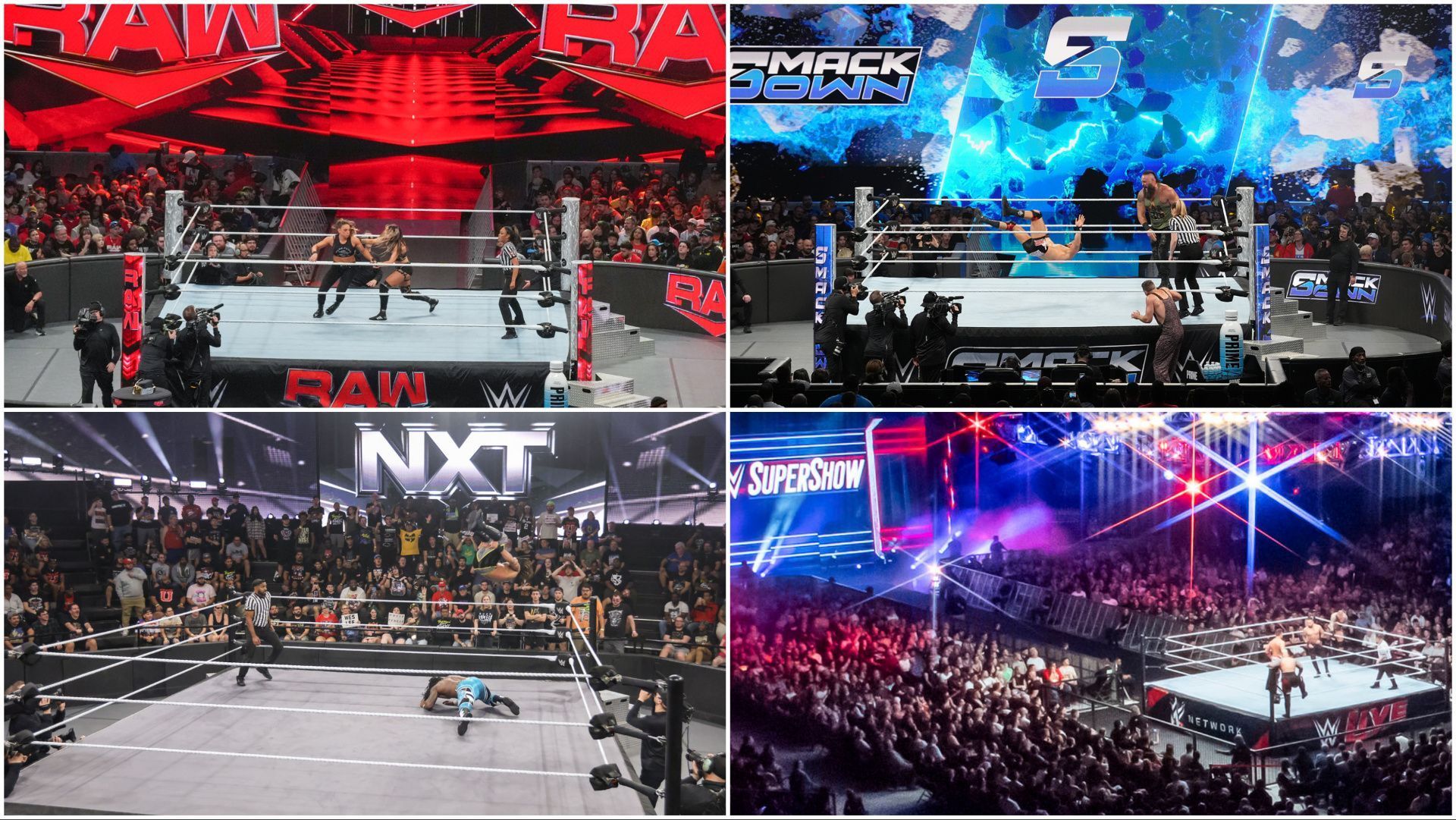 WWE Superstars on RAW, SmackDown, NXT, and live events