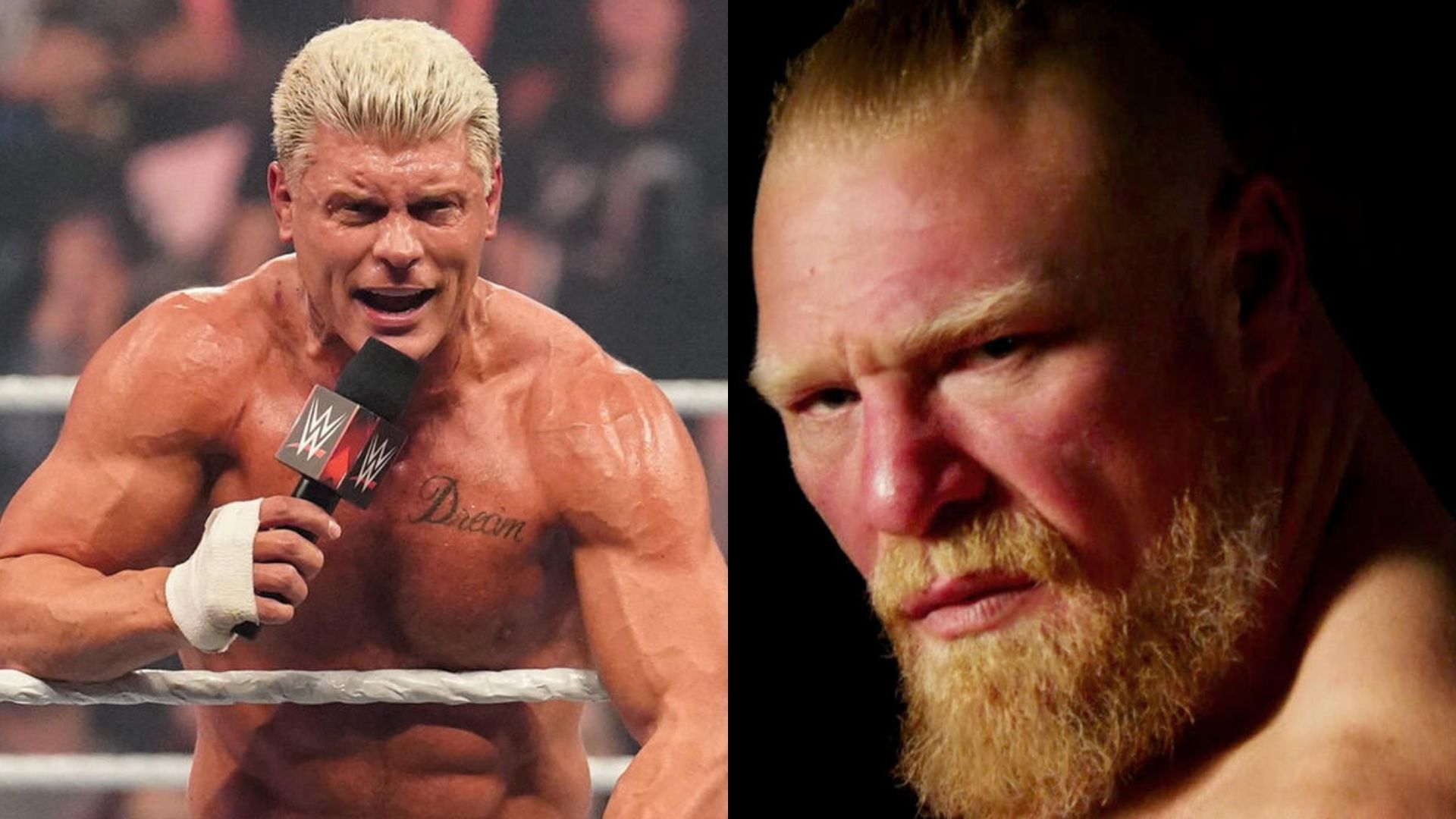 Cody Rhodes; Brock Lesnar (Images via WWE.com)