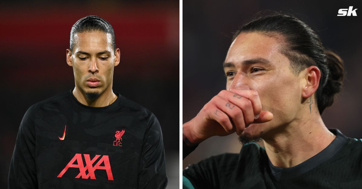 Liverpool captain Virgil van Dijk sends message to Darwin Nunez after forward seals late win at Brentford (Source: Both images from Getty)