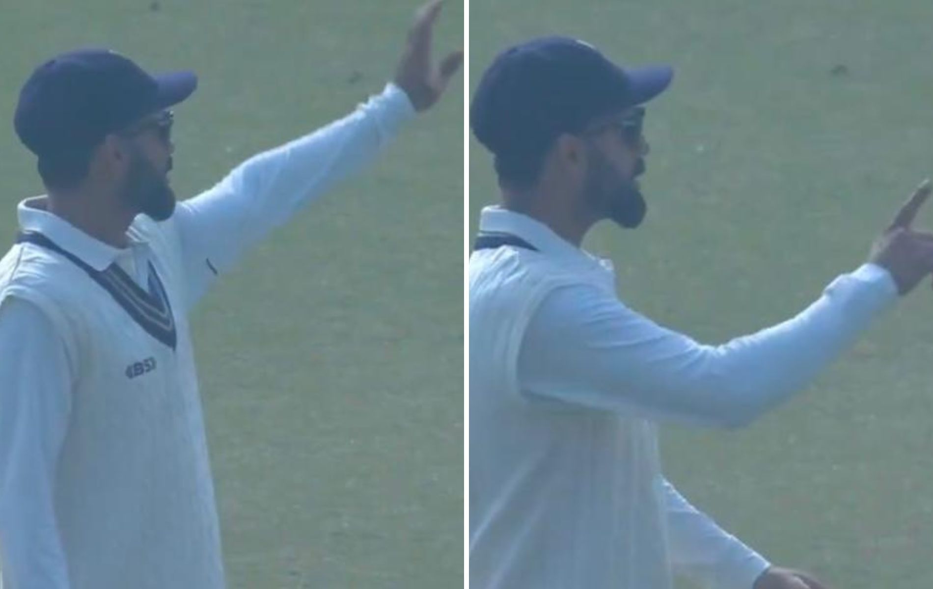 Virat Kohli asking the security not to hit the pitch intruder. (Pics: Jio Cinema).