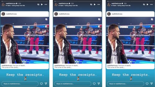 Kross sent a warning to Reigns ahead of RAW [Image credit: Screenshot of Kross' Instagram story]
