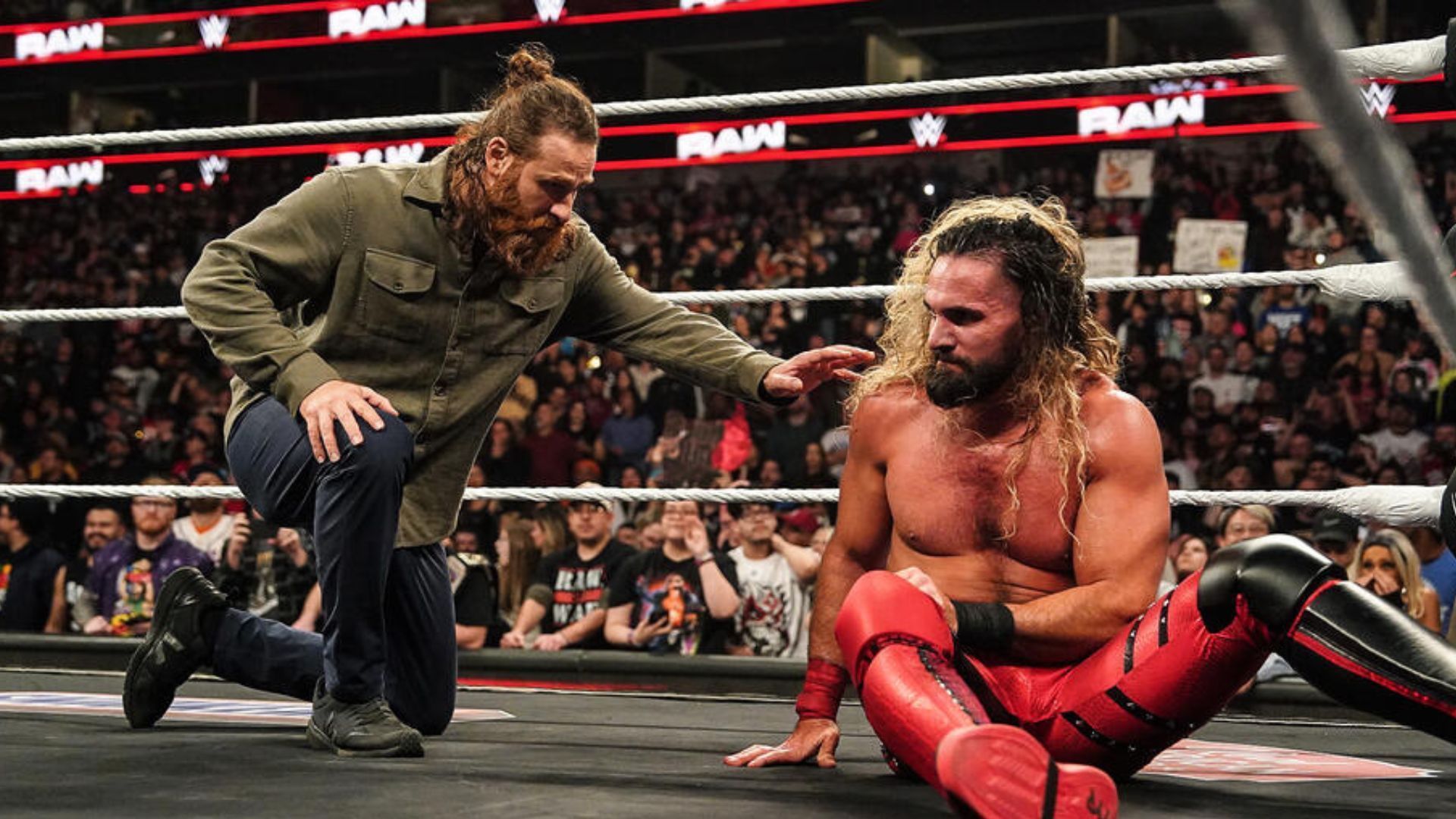 Zayn got involved in the main event of RAW last night. [Image credit: WWE.com]