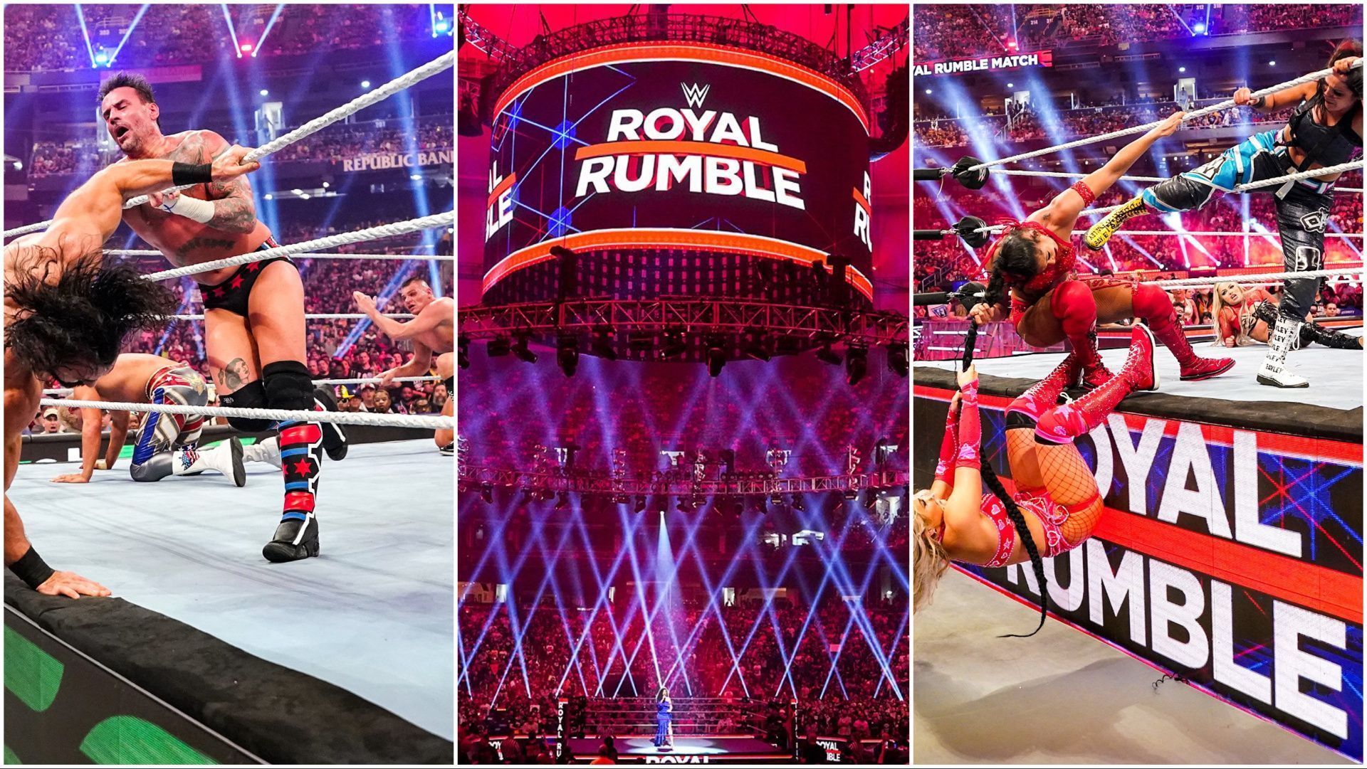 WWE Superstars compete in the Royal Rumble Match