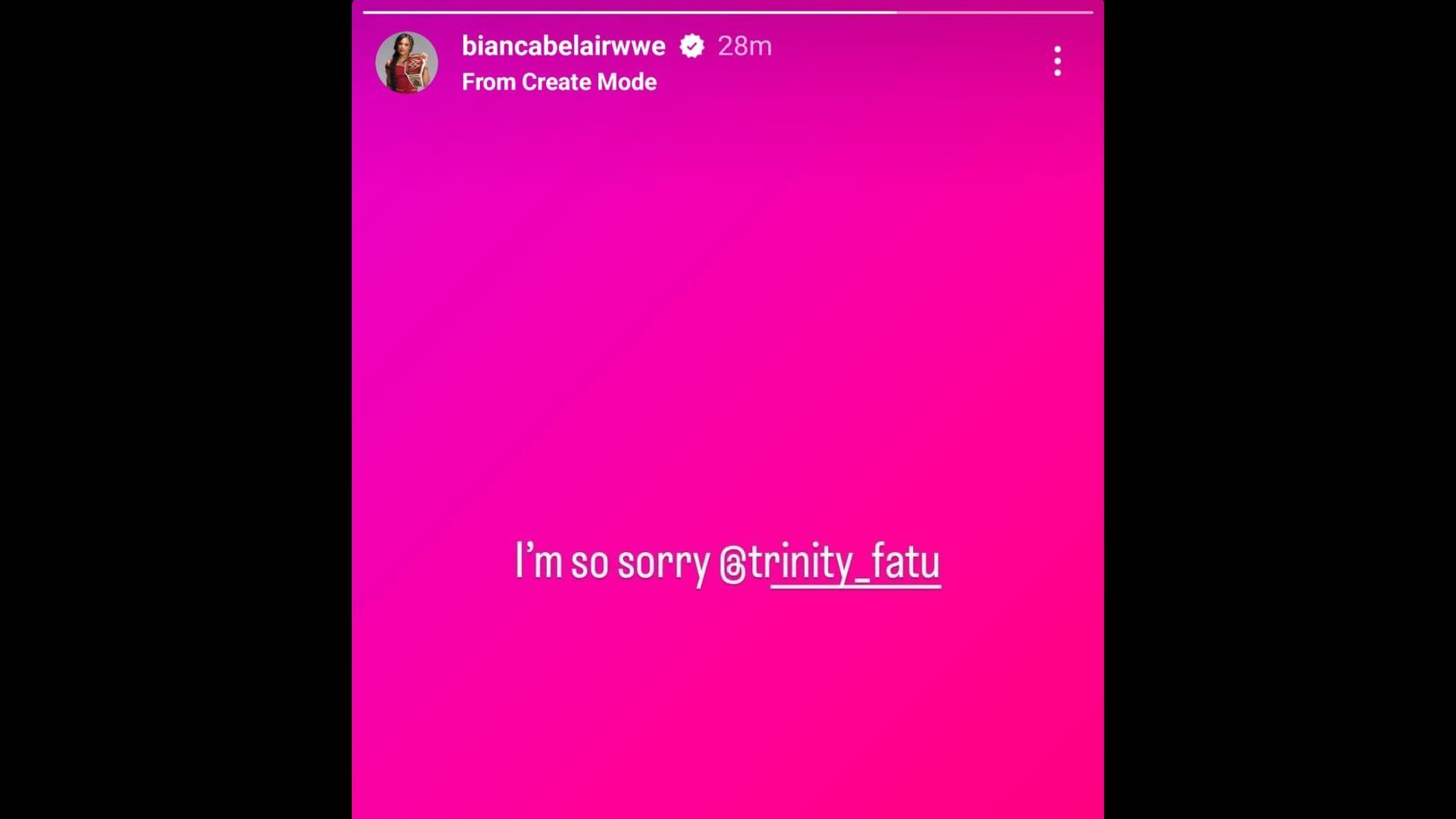 @biancabelairwwe&#039;s Instagram story