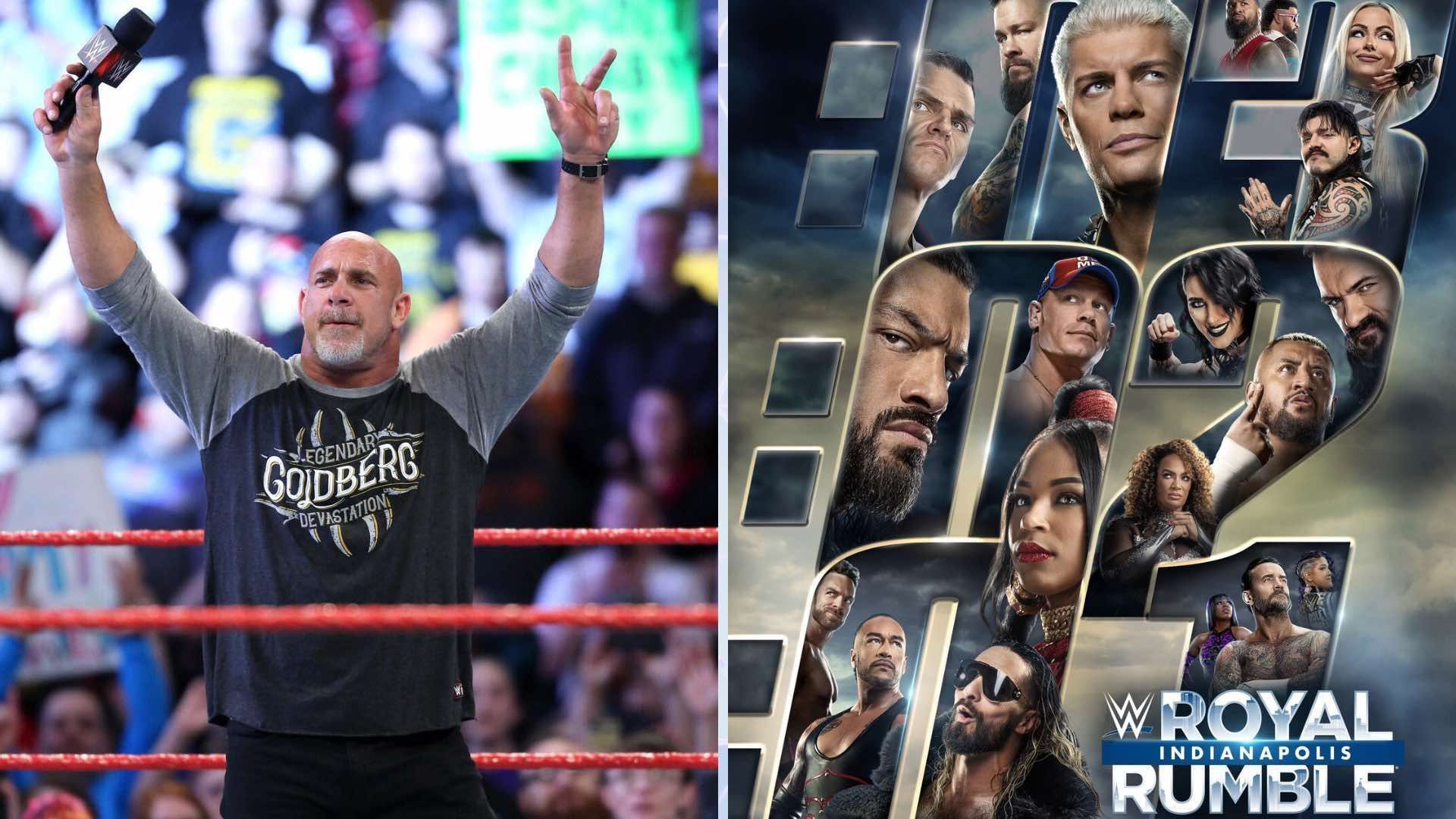 Goldberg and other legends could enter the WWE Royal Rumble Match [Credit: WWE.com &amp; Triple H on X]