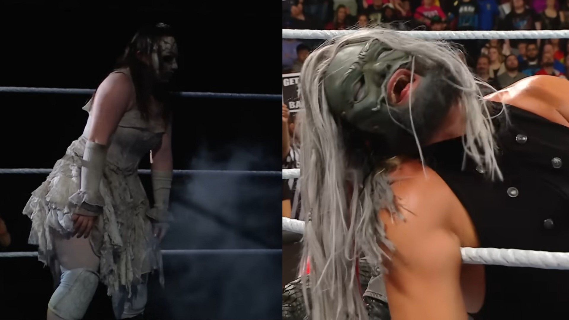 Nikki Cross (left) &amp; Uncle Howdy (right) [Images Source: Screenshot via WWE;s YouTUbe]