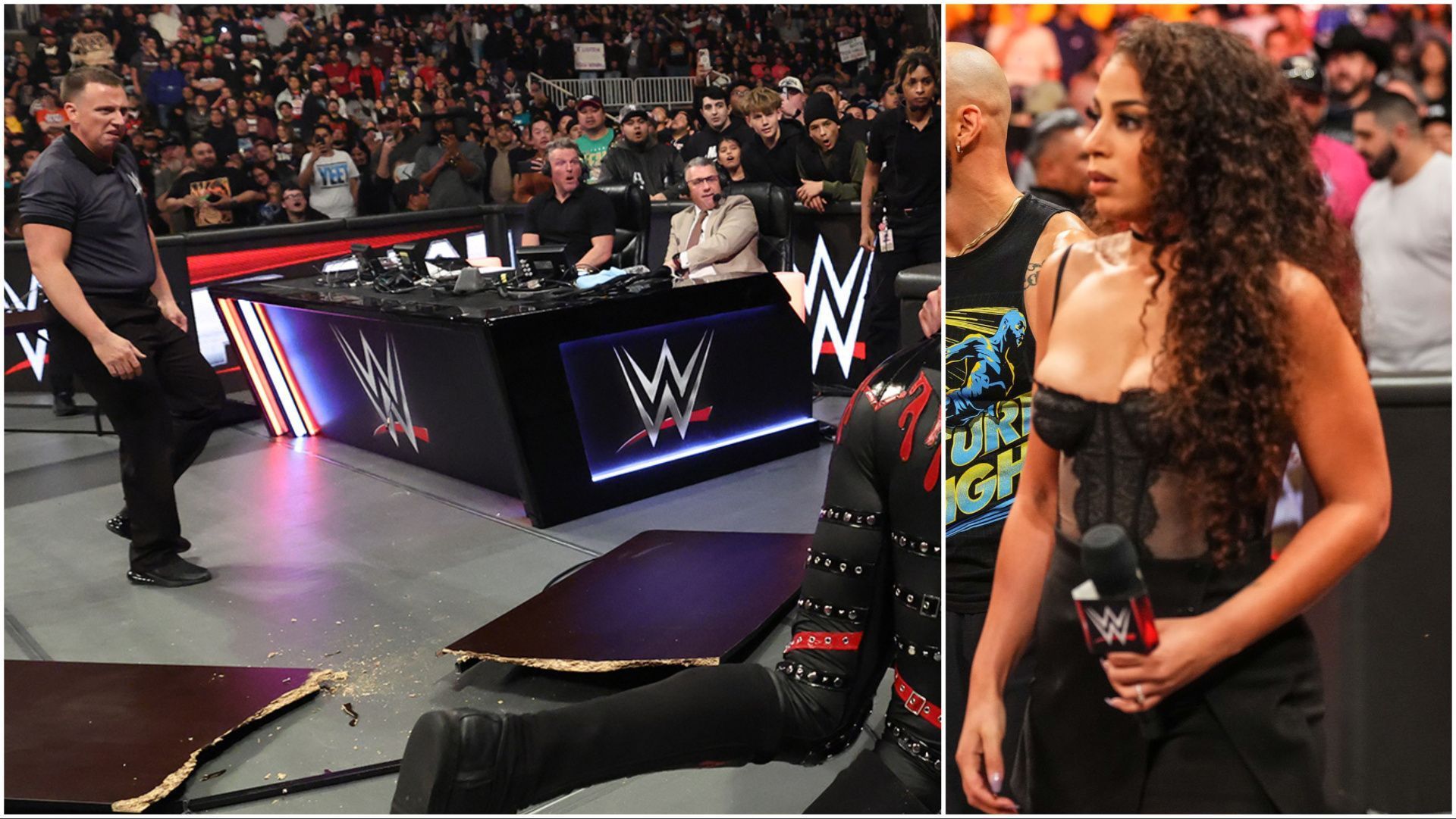 Samantha Irvin and ringside chaos on WWE RAW