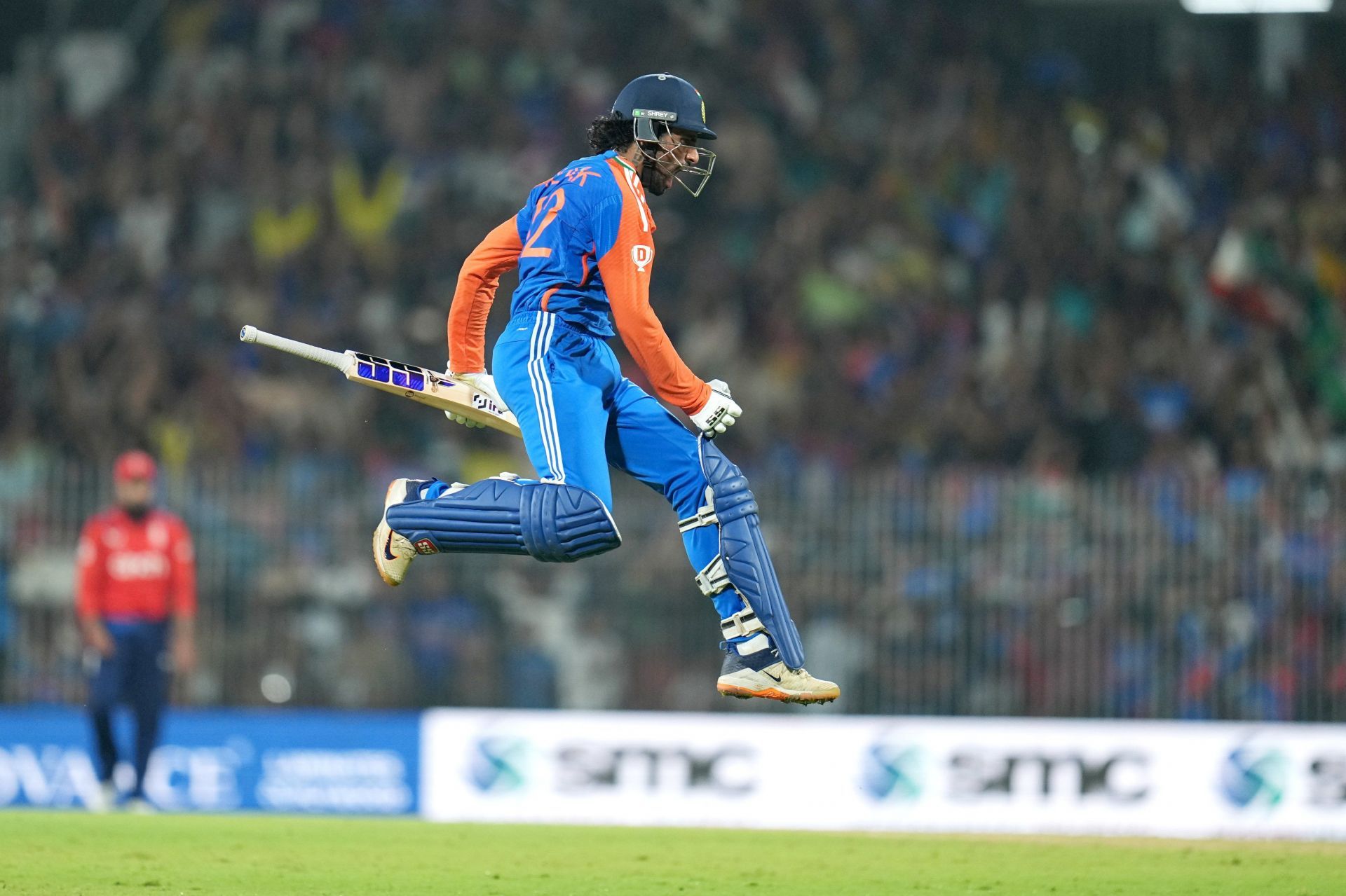 Tilak Varma celebrating after guiding India to a victory on Saturday. (Image: BCCI/X)