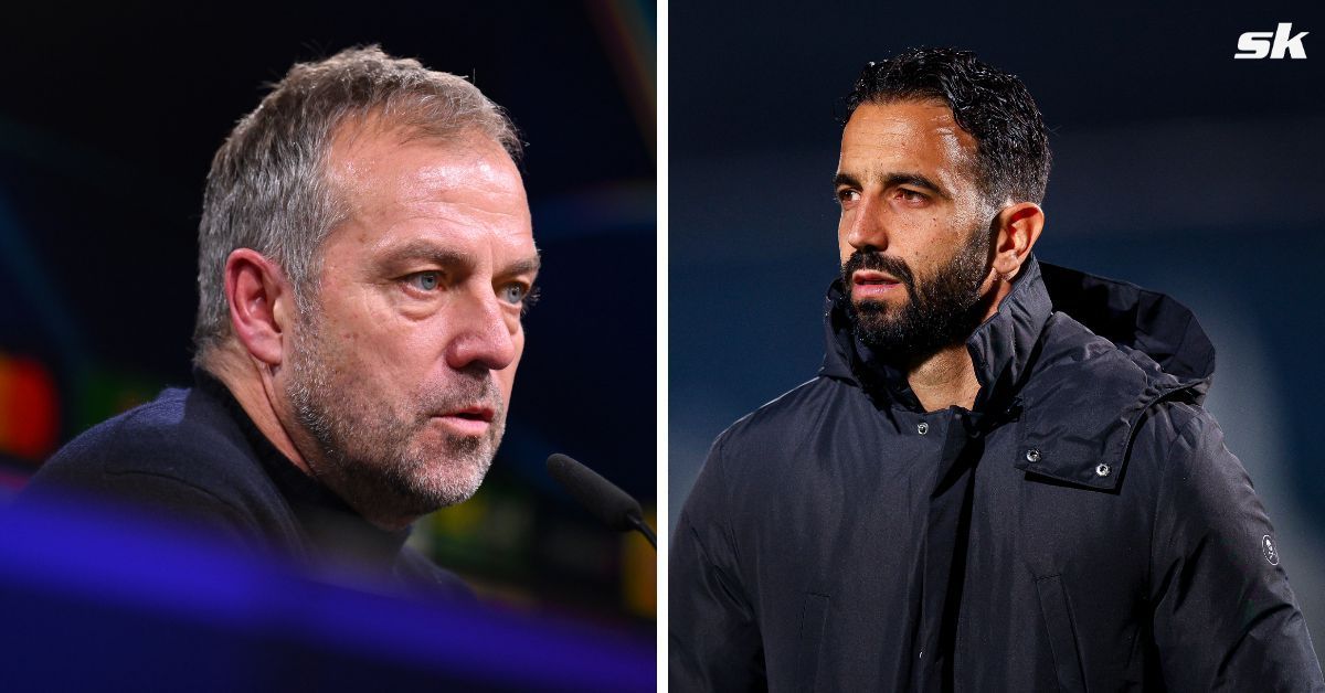 Barcelona boss Hansi Flick and Manchester United head coach Ruben Amorim