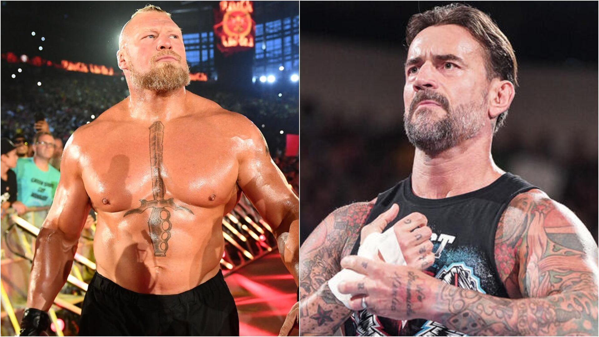 Brock Lesnar (L) CM Punk (R) (Images via wwe.com)