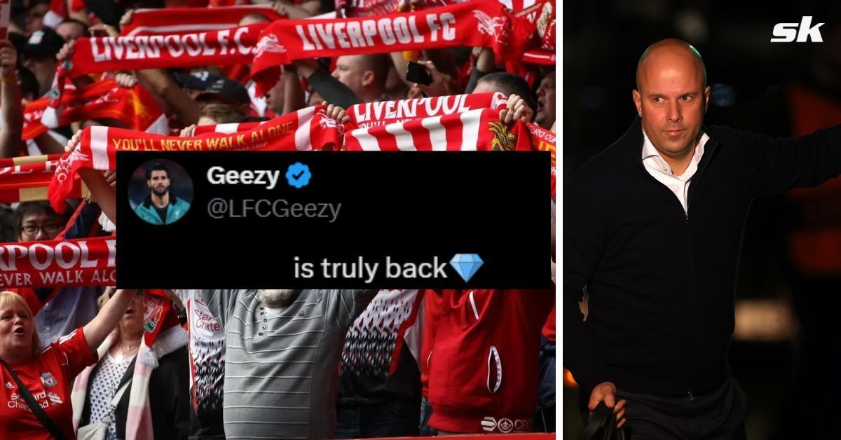 Fans praise Liverpool star for his performance in 2-1 win over Lille in UCL clash (Source: Both images from Getty, X/@LFCGeezy)