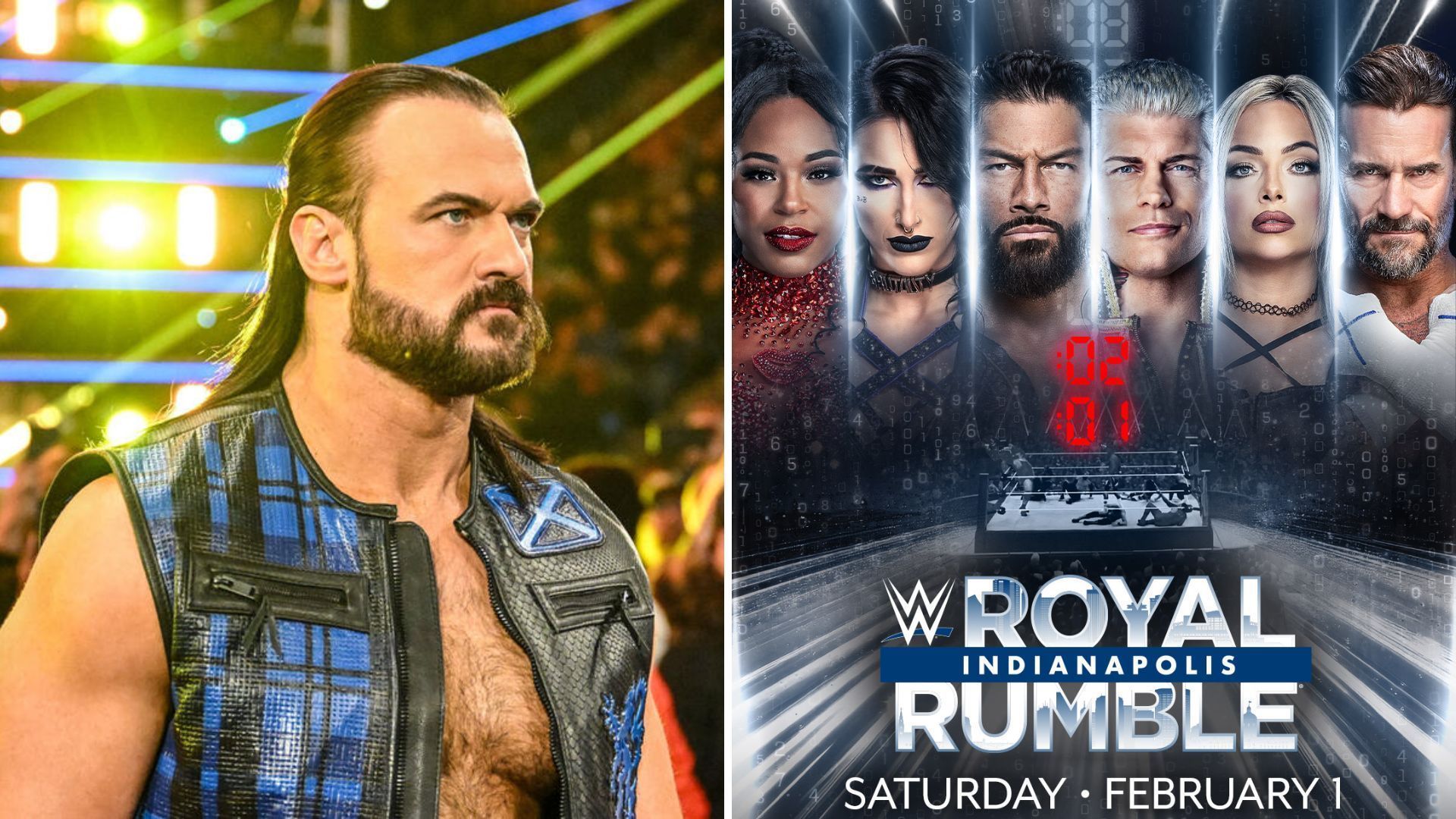 Drew McIntyre could challenge a Bloodline member at the Royal Rumble [Image credits: WWE.com and WWE on X]