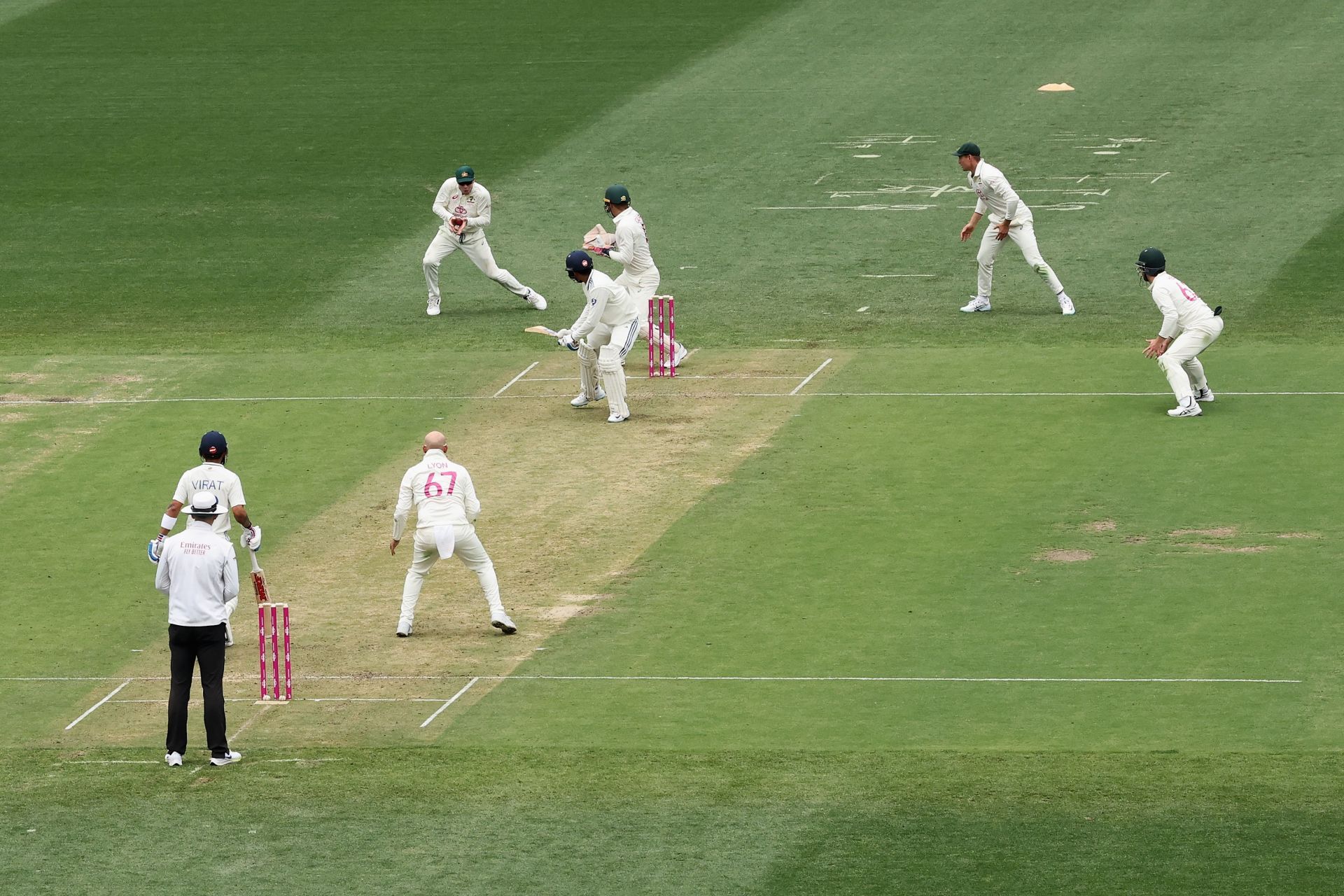 Shubman Gill was caught at first slip off Nathan Lyon&#039;s bowling. [P/C: Getty]