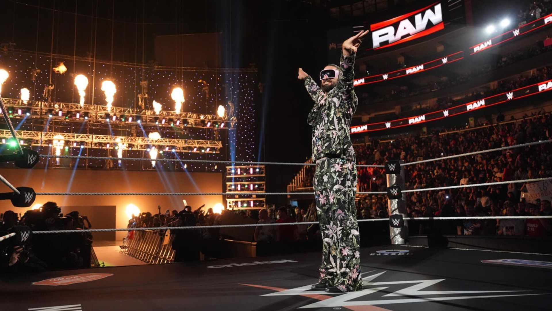 Seth Rollins stands in the middle of the ring on RAW (Image via WWE.com)