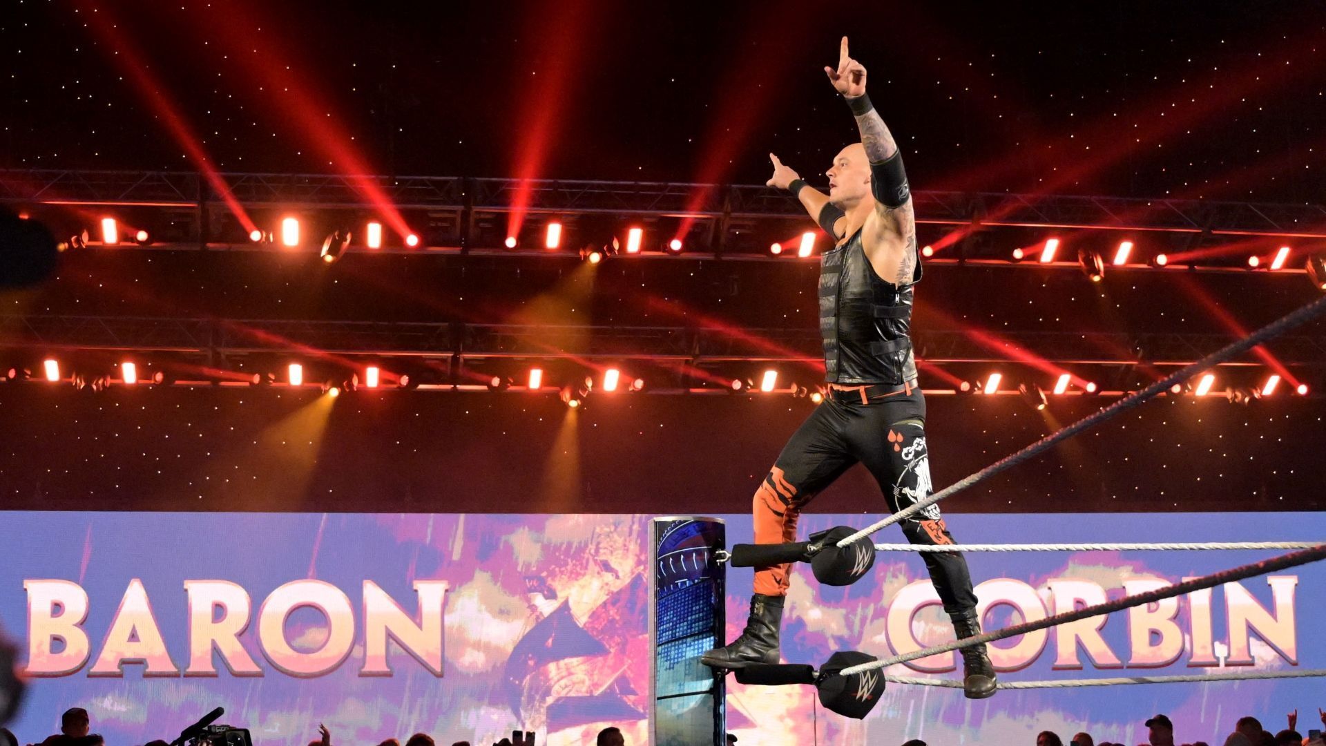 Baron Corbin poses for fans on WWE SmackDown