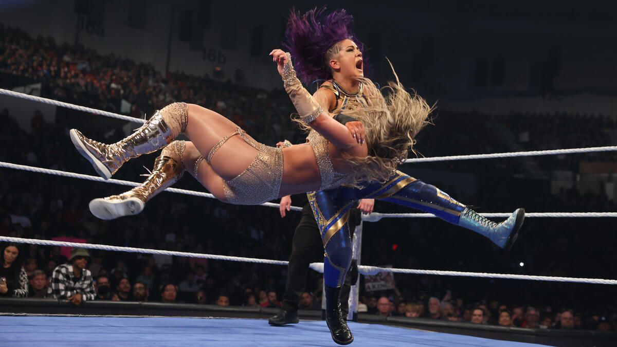 Bayley in action against Tiffany Stratton (Image Credits: WWE.com)