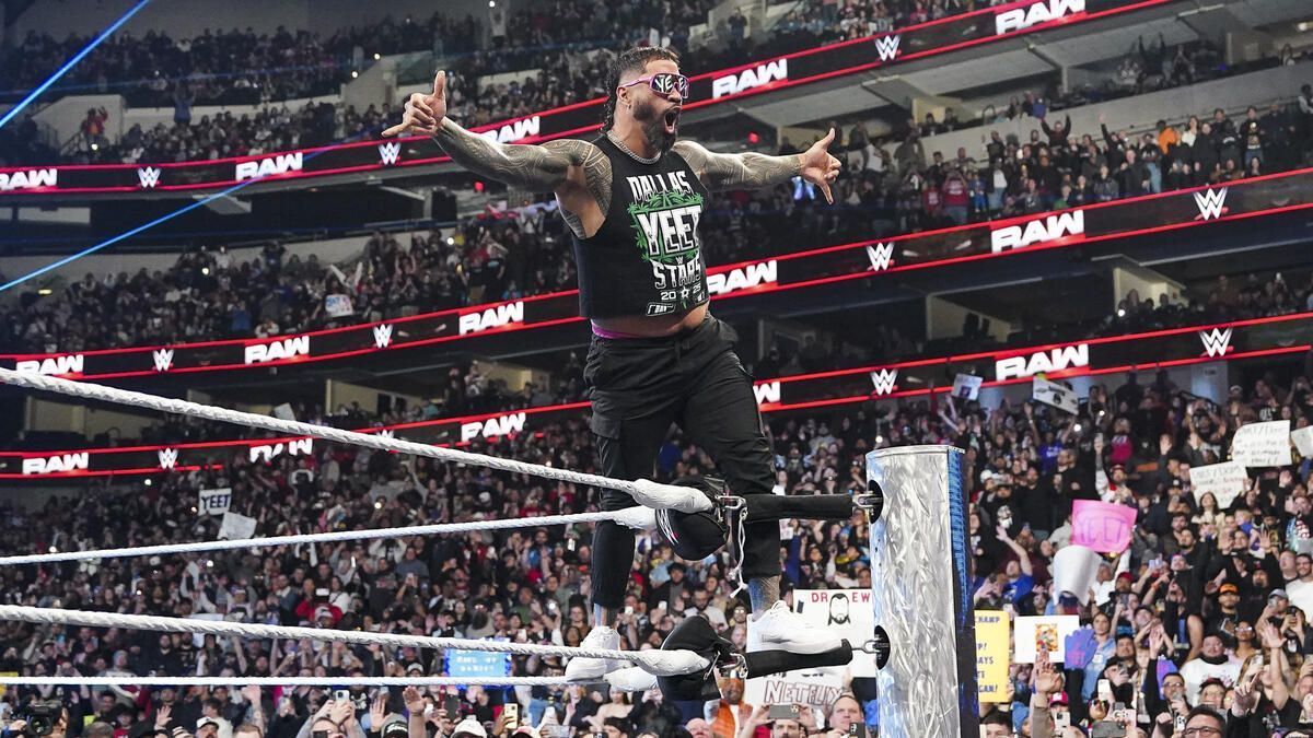 Jey Uso during his entrance on RAW on Netflix (Photo credit: WWE.com)