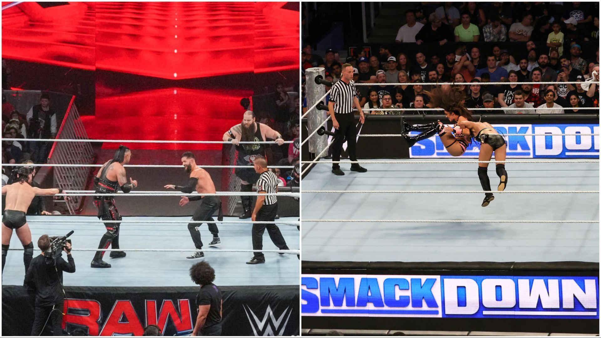 WWE Superstars in action on RAW and SmackDown