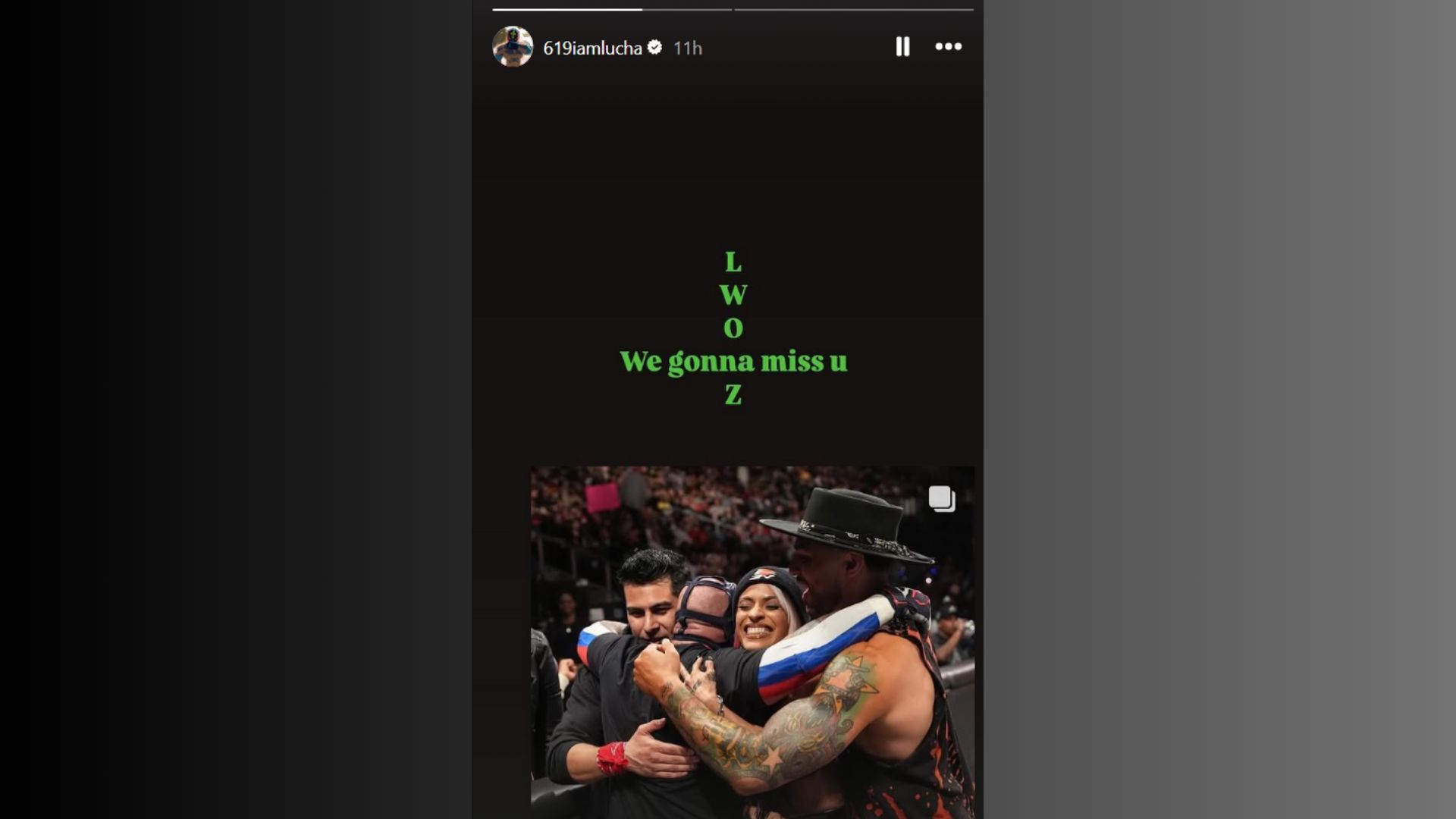 Rey Mysterio&#039;s message to Zelina Vega. [Screenshot via Rey&#039;s Instagram Stories]