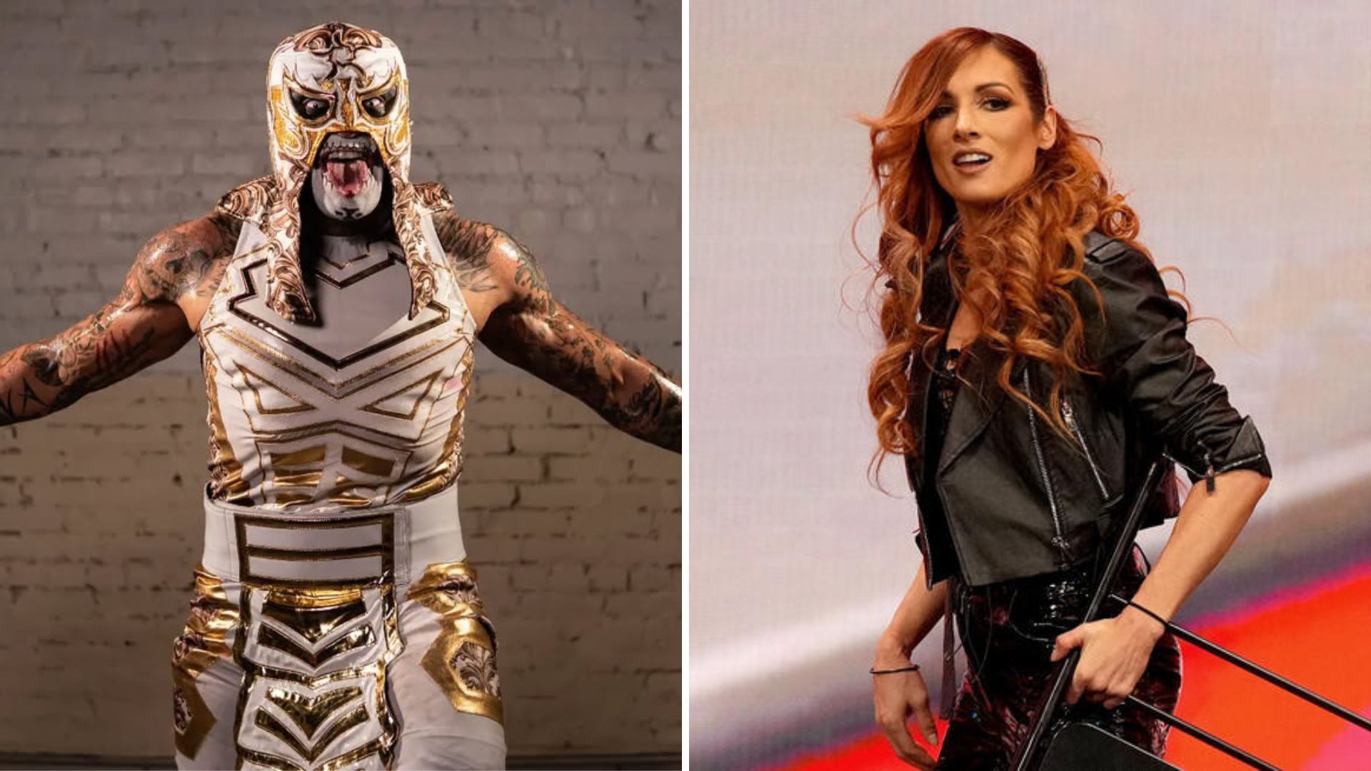 Becky Lynch and Penta El Zero Miedo [Image credits: WWE.com and Penta