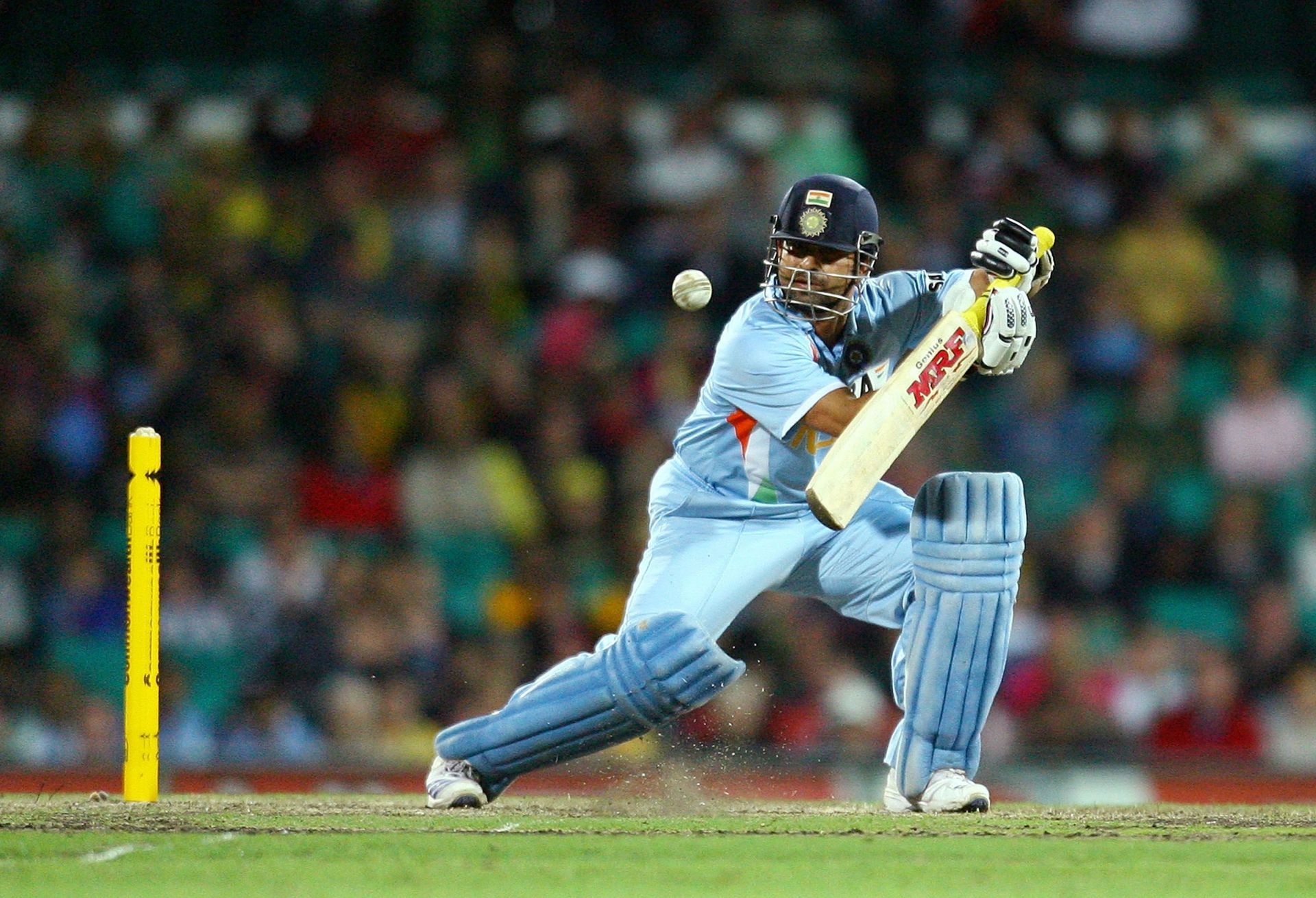 Sachin Tendulkar en route to a brilliant century against Australia in CB series 2008 final. Source: Getty