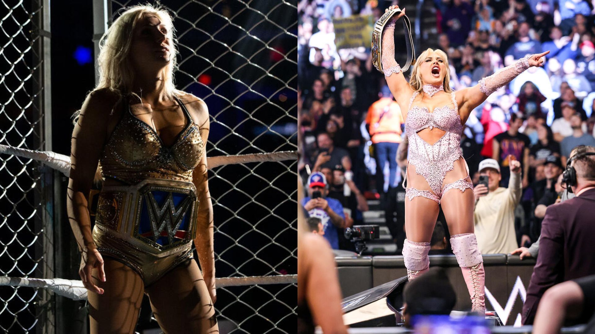 Charlotte Flair (left), Tiffany Stratton (right) (Image Credits: WWE.com)