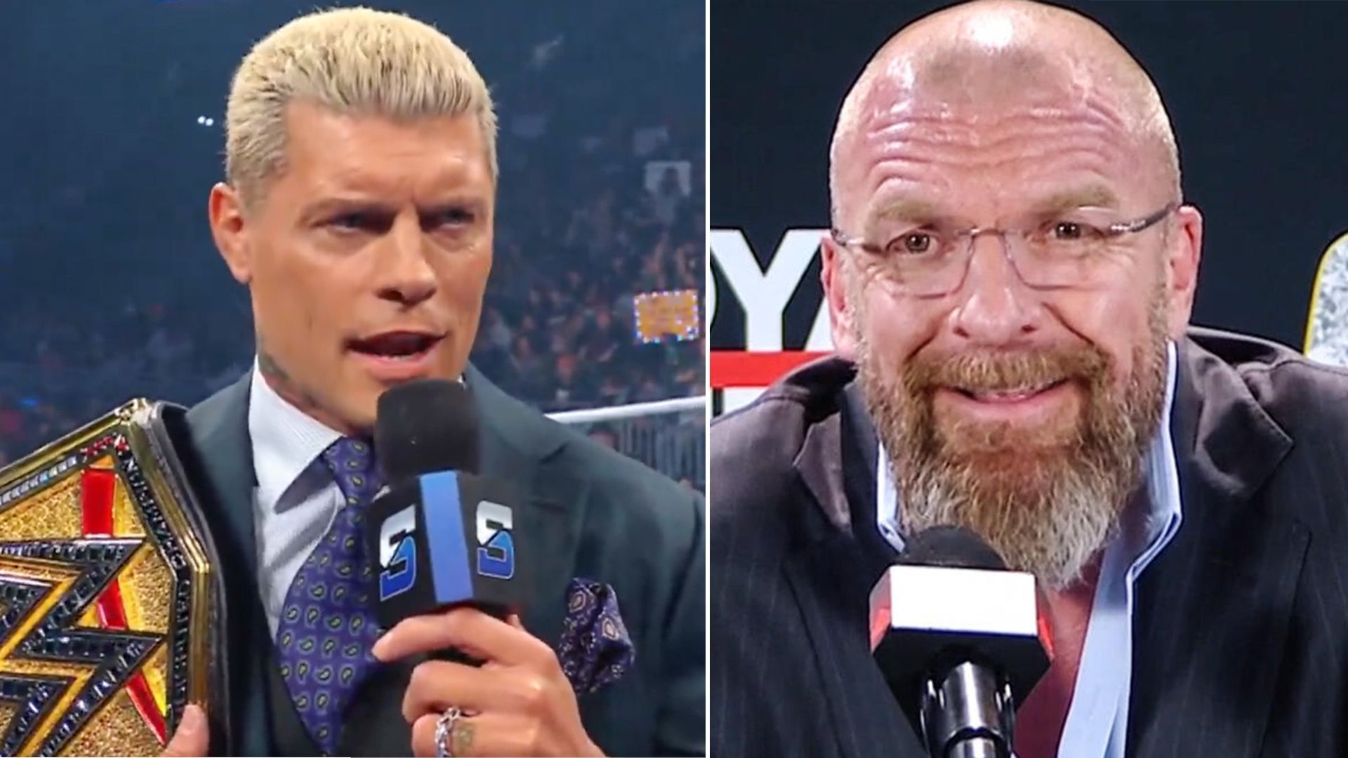 Cody Rhodes (left), Triple H (right) [Photo credits: WWE.com &amp; X]