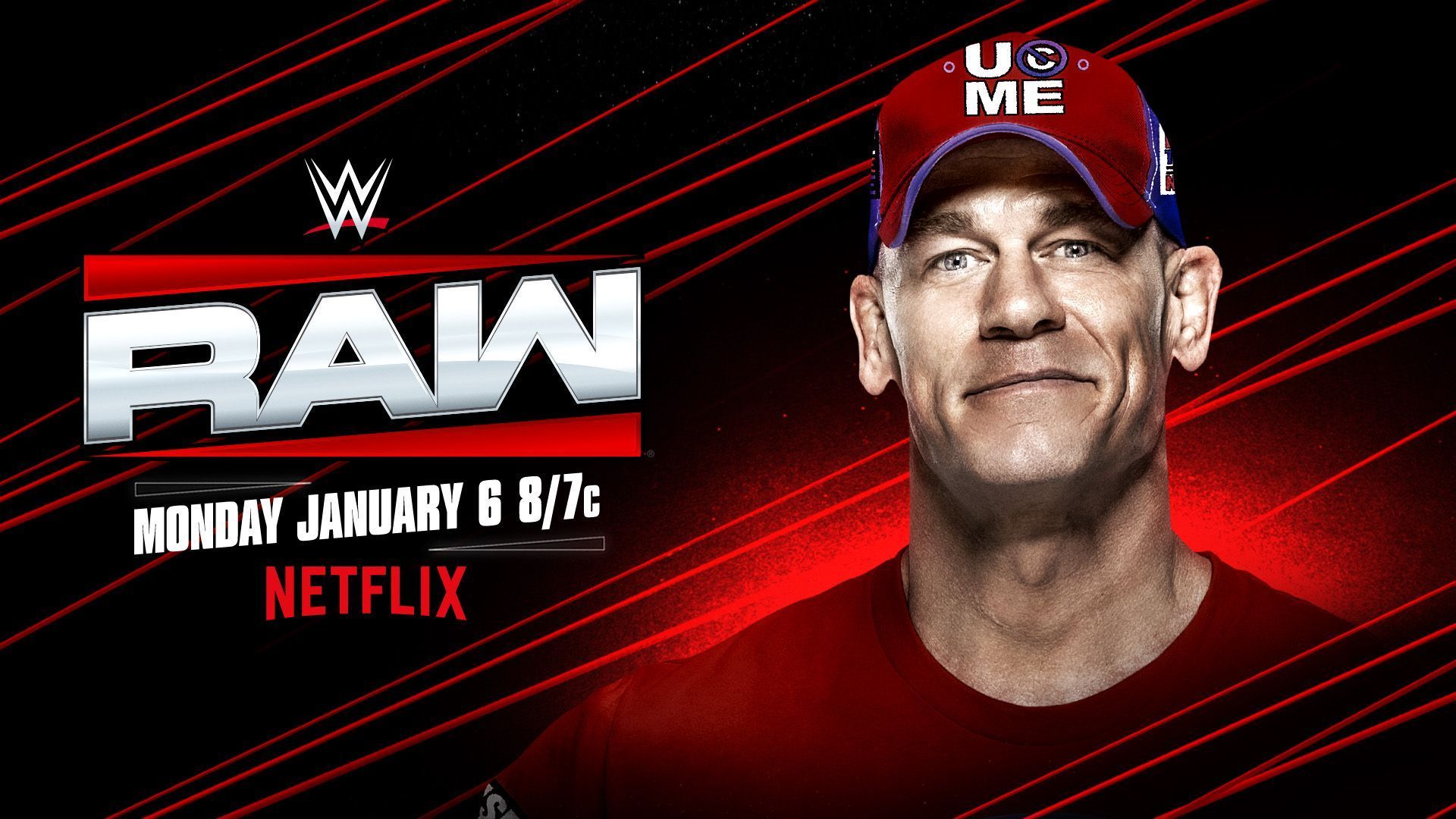 John Cena banner for the WWE RAW Netflix premiere