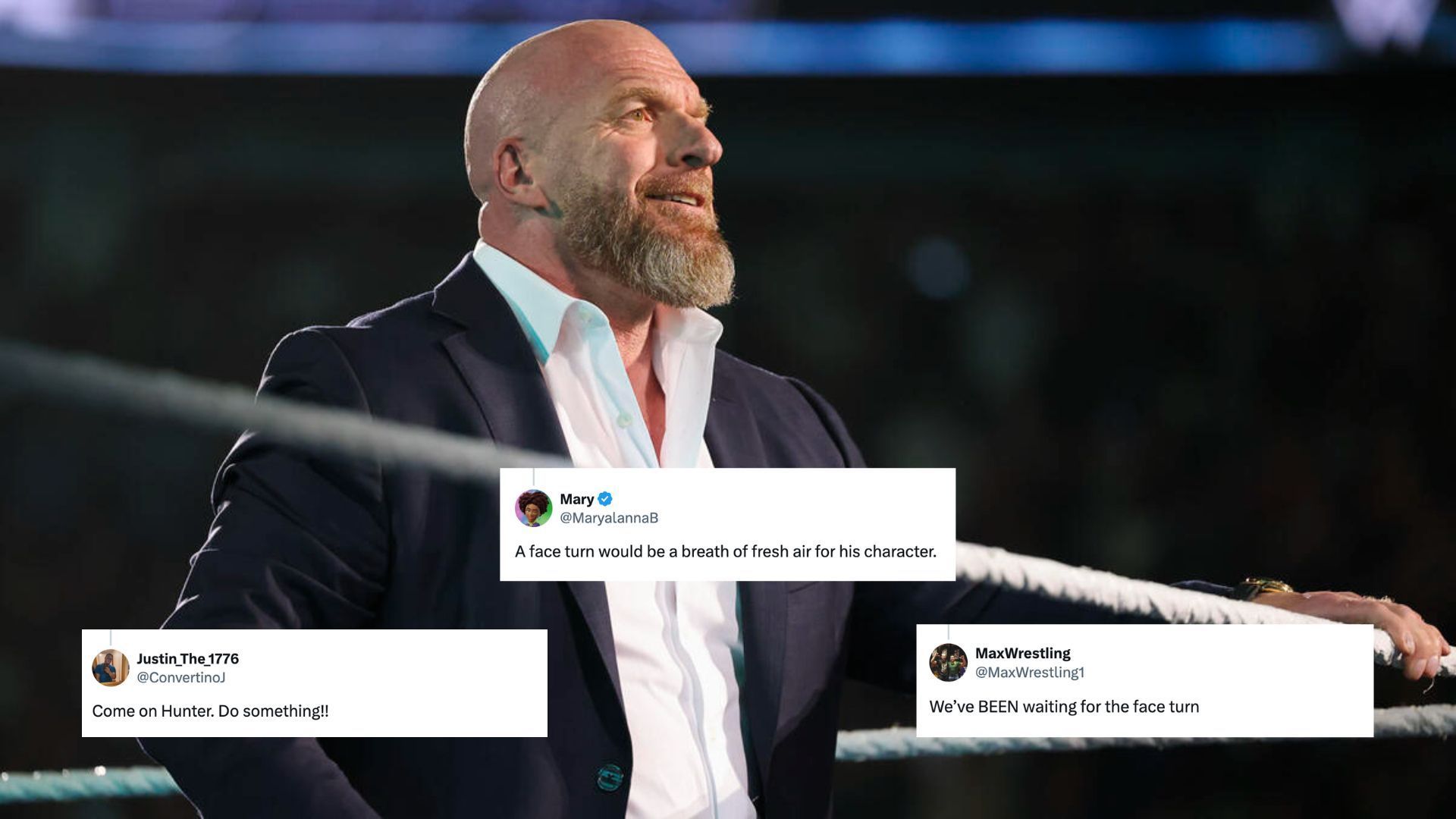 Triple H is a WWE Hall of Famer. [Pictures from WWE.com &amp; fans on X/Twitter]