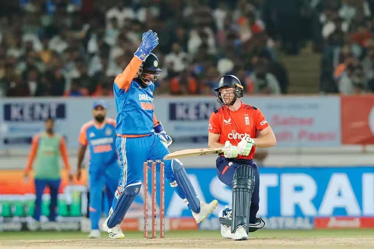 Jos Buttler was ruled caught behind after a review. [P/C: BCCI]