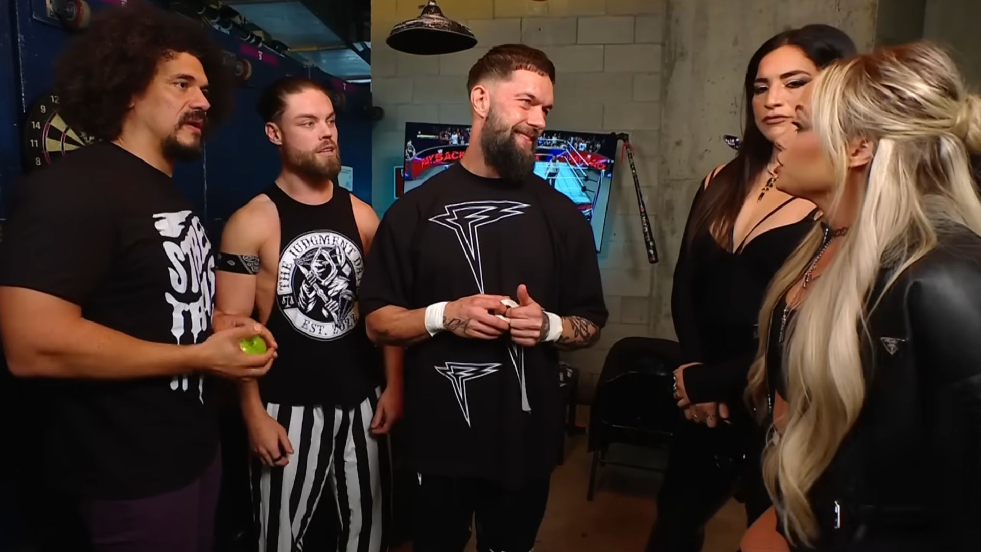 The Judgment Day backstage on RAW. [Screenshot from WWE